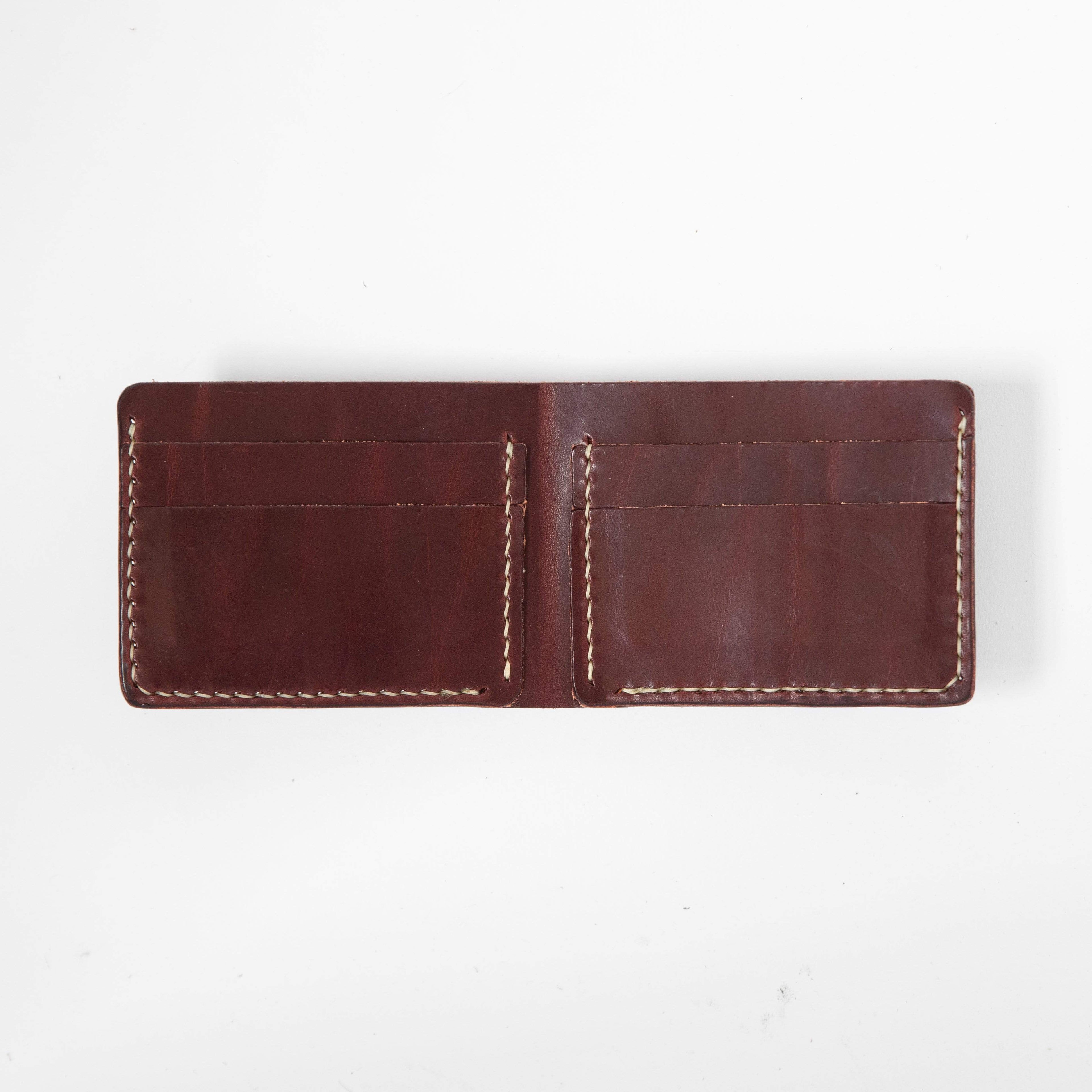 Burgundy Billfold- leather billfold wallet - mens leather bifold wallet - KMM & Co.