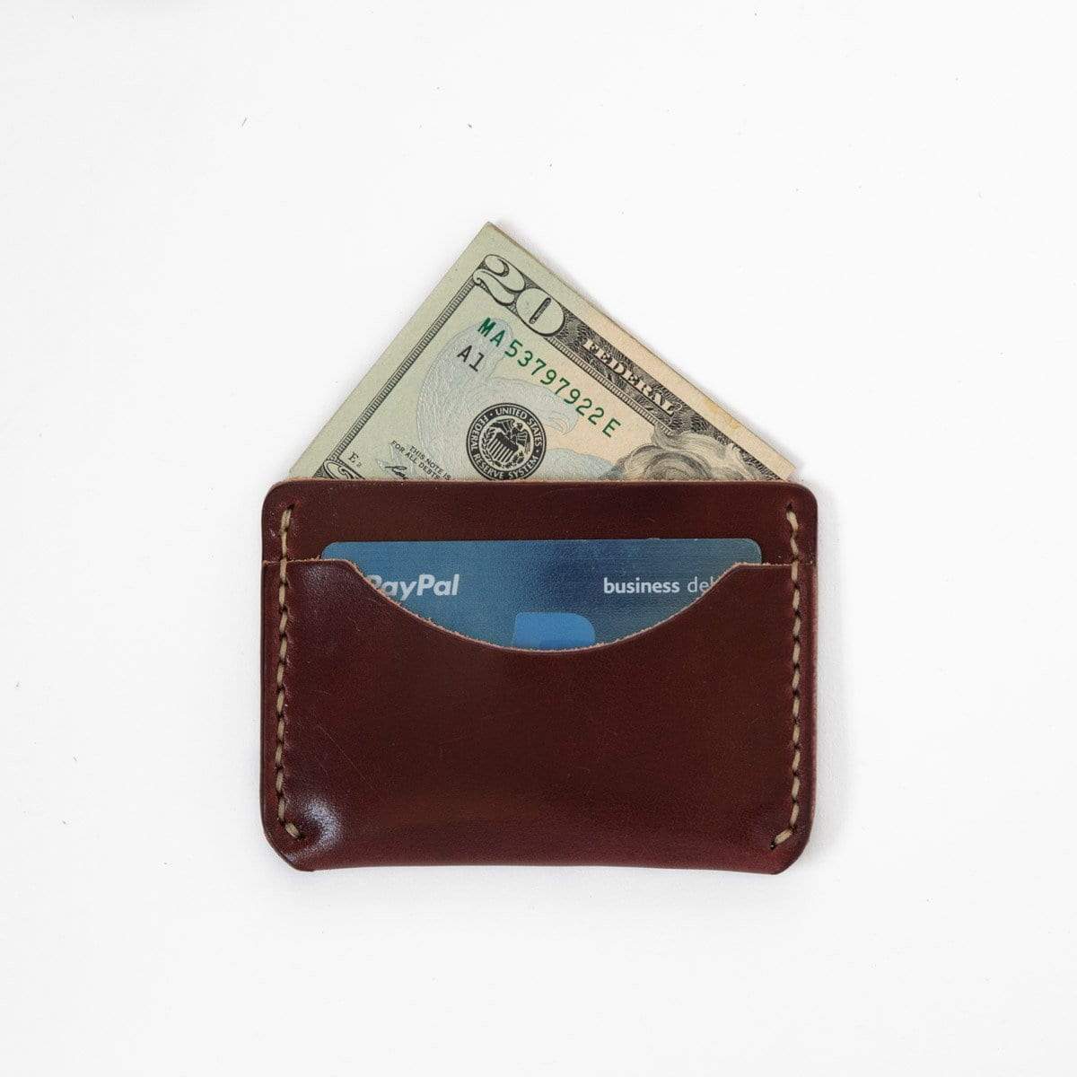 Burgundy Card Case- mens leather wallet - leather wallets for women - KMM & Co.