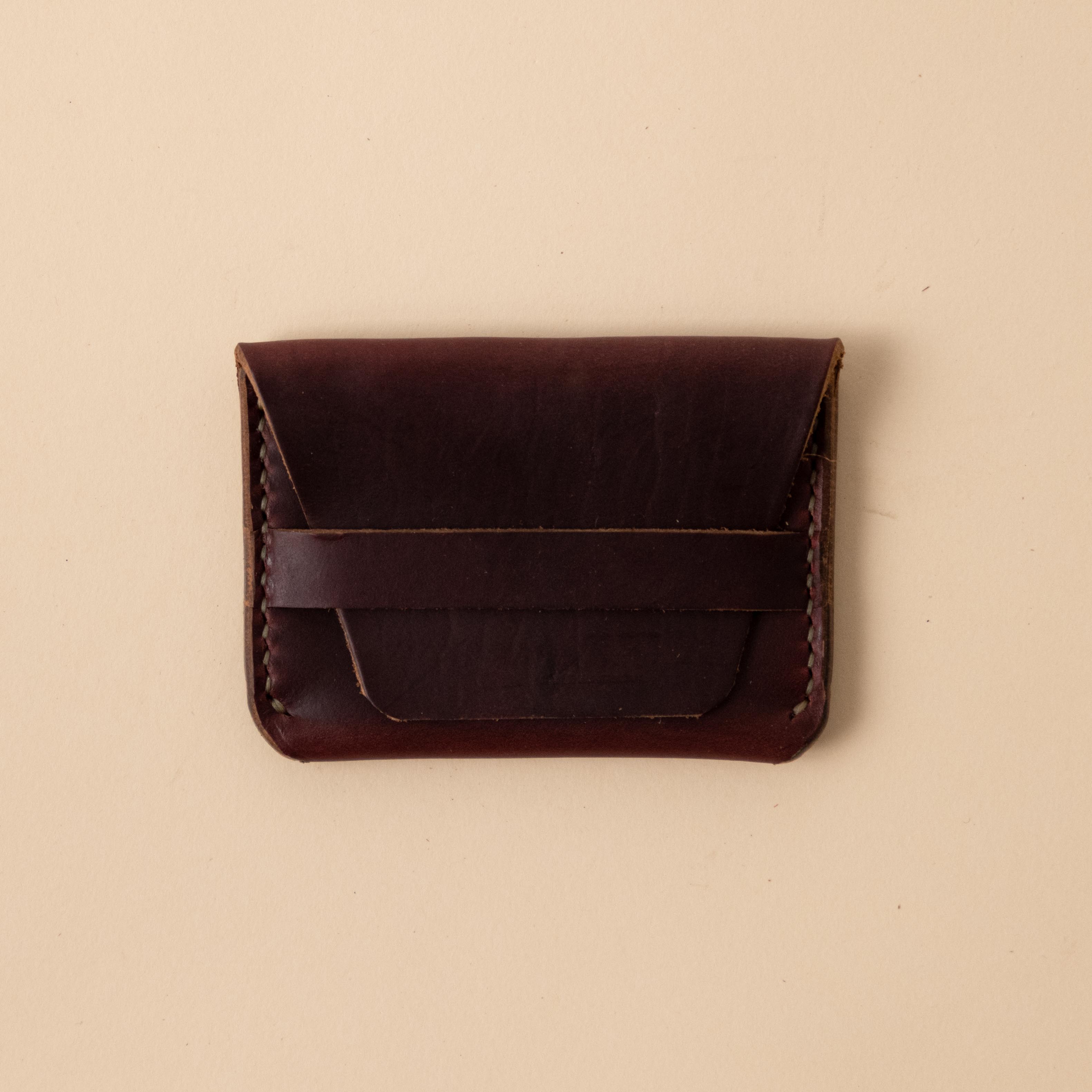 Burgundy Chromexcel Flap Wallet- mens leather wallet - handmade leather wallets at KMM &amp; Co.