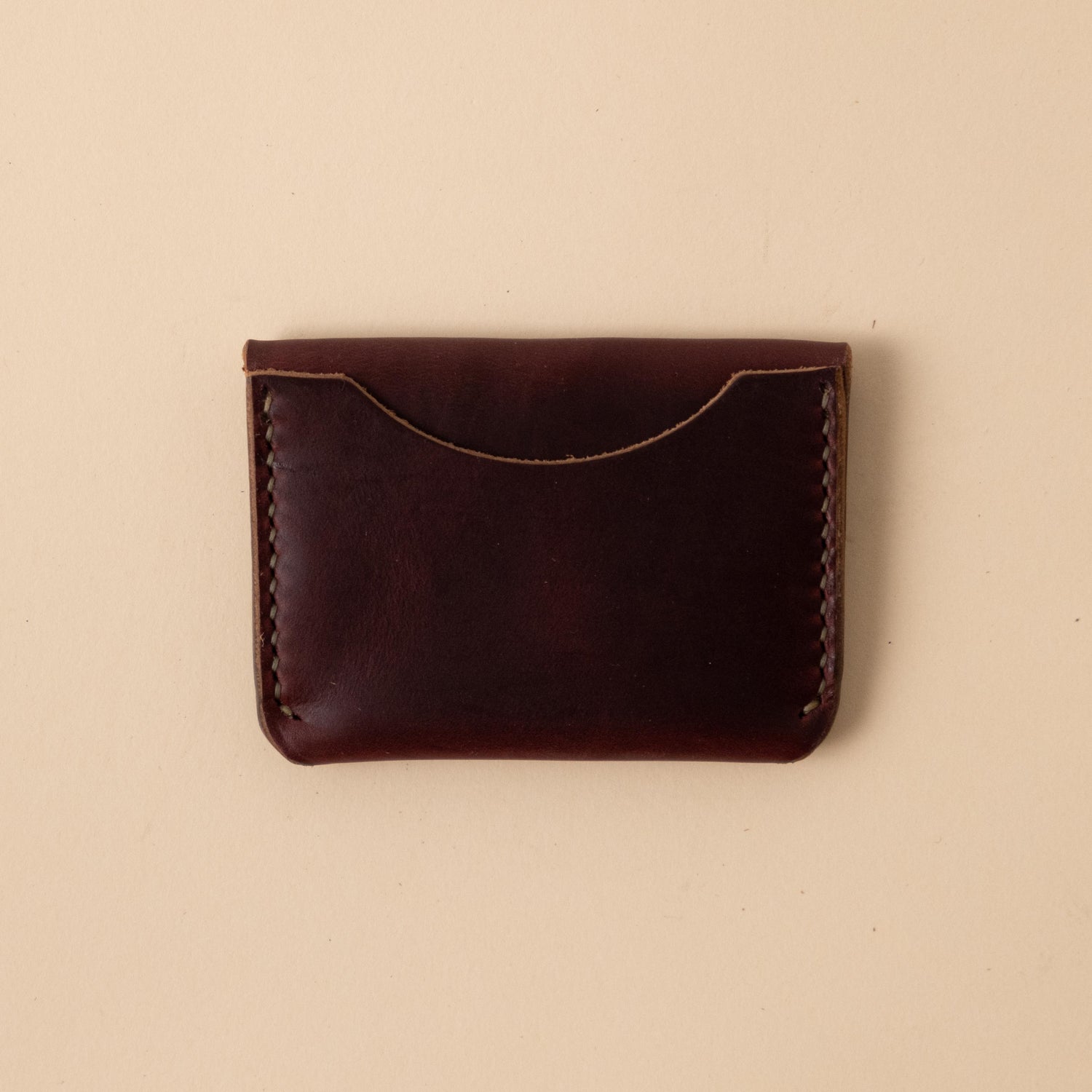 Burgundy Chromexcel Flap Wallet- mens leather wallet - handmade leather wallets at KMM & Co.