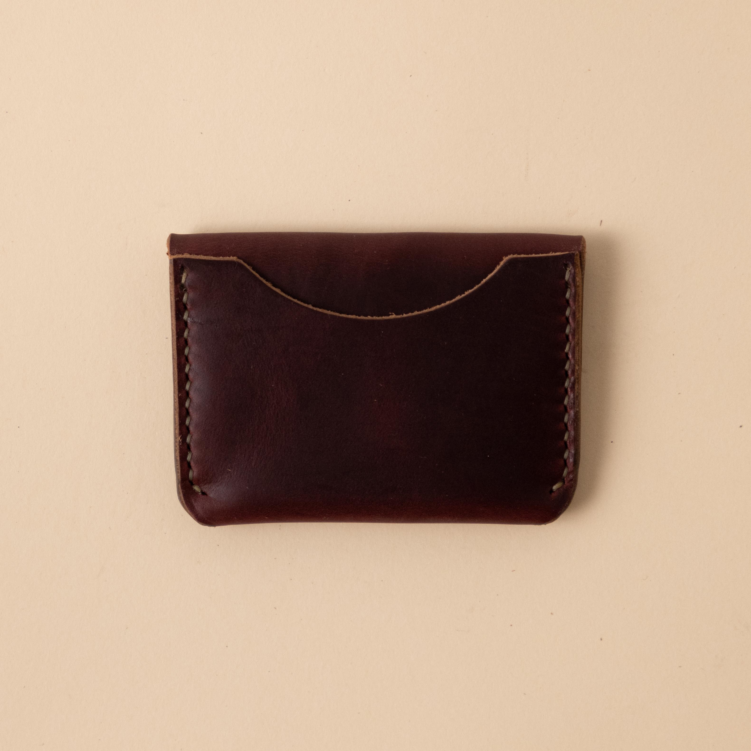 Burgundy Chromexcel Flap Wallet- mens leather wallet - handmade leather wallets at KMM & Co.