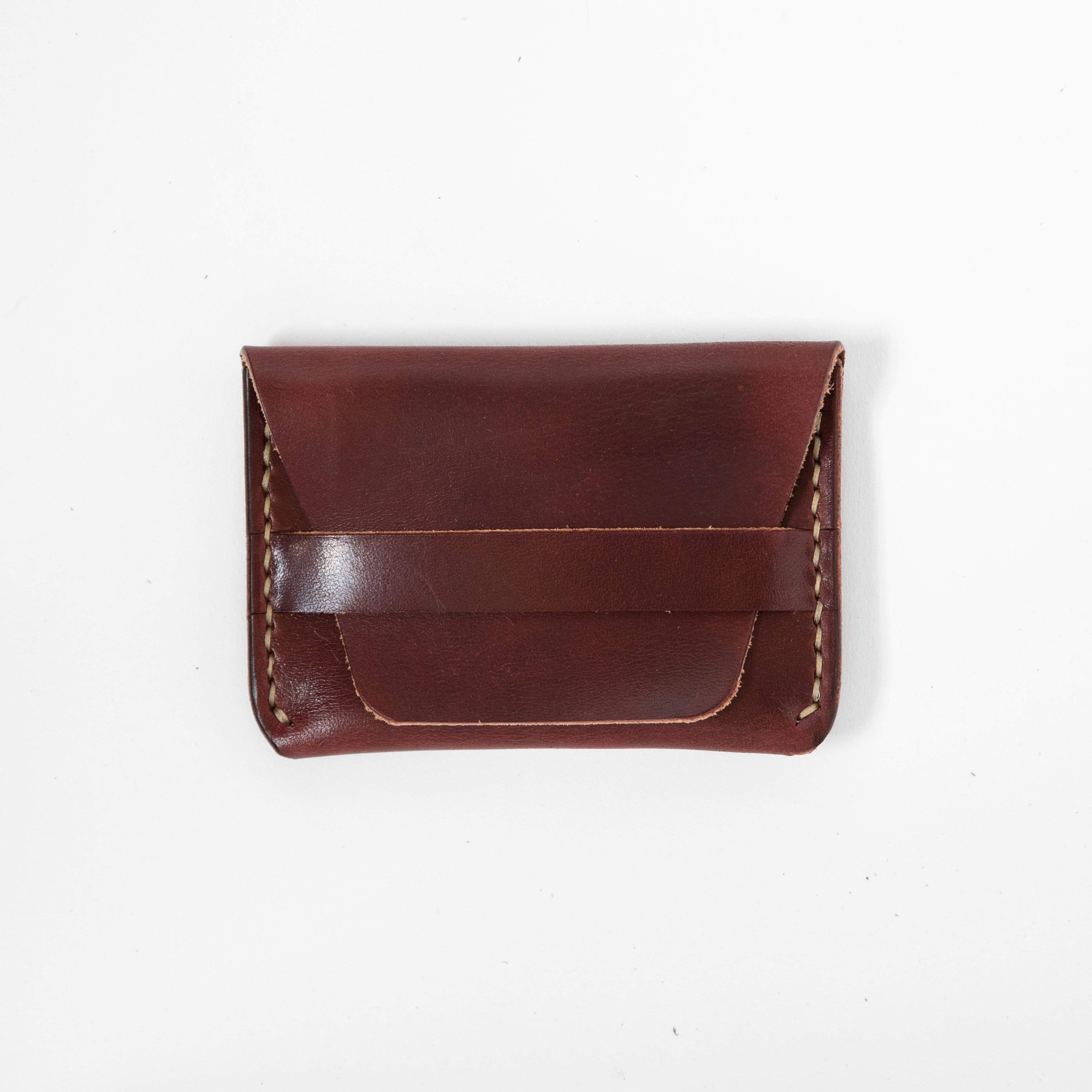 Burgundy Flap Wallet- mens leather wallet - handmade leather wallets at KMM &amp; Co.