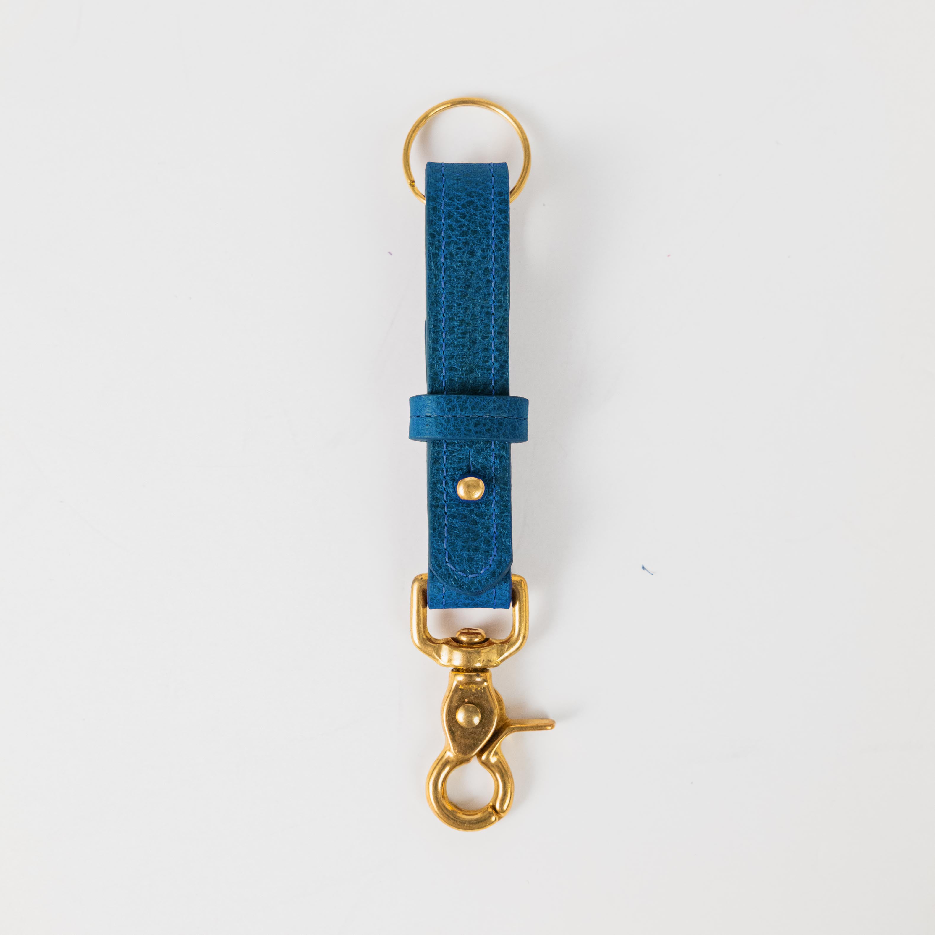 Cobalt Bulldog Key Lanyard- leather keychain for men and women - KMM & Co.