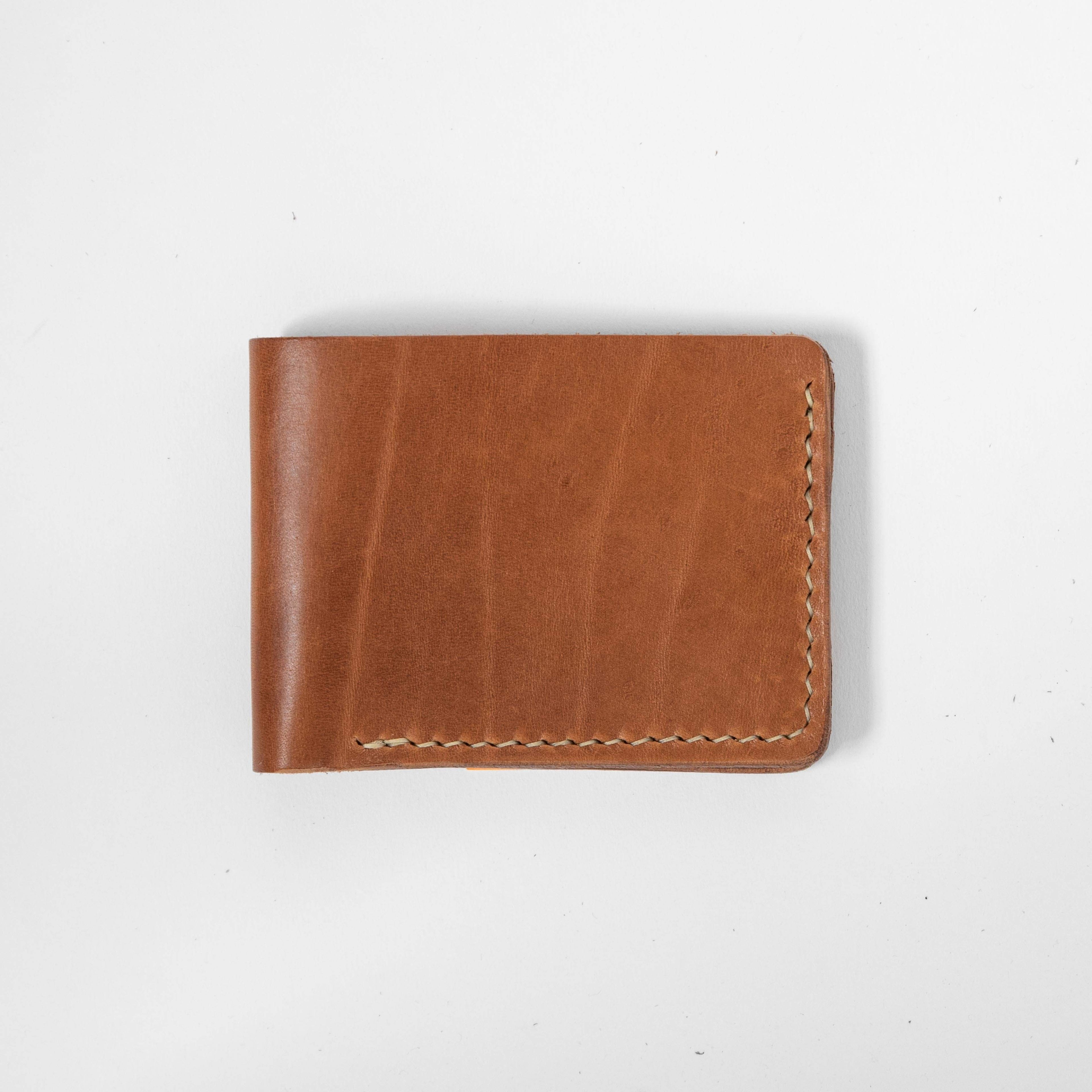 Cognac Billfold- leather billfold wallet - mens leather bifold wallet - KMM &amp; Co.