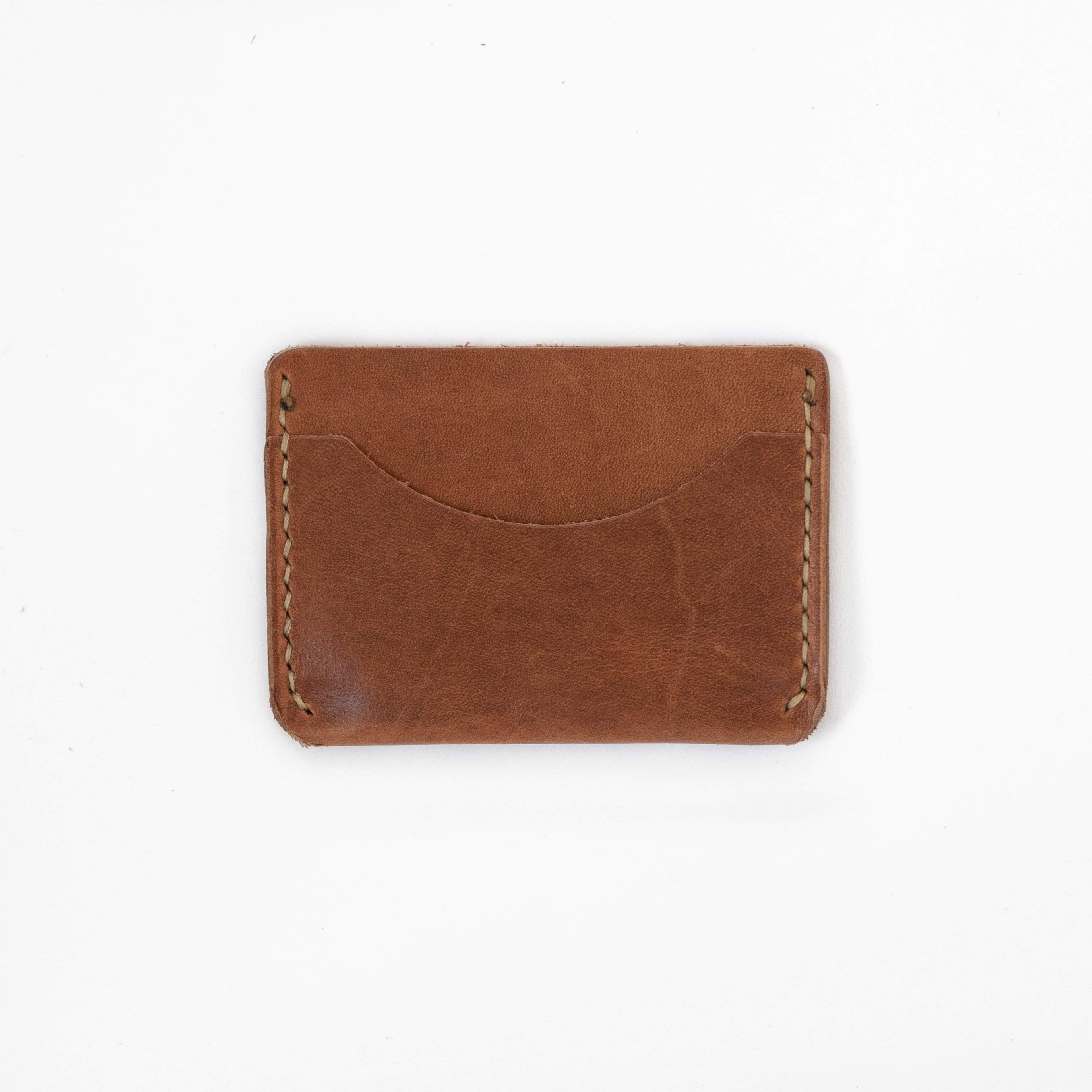 Cognac Card Case- mens leather wallet - leather wallets for women - KMM & Co.