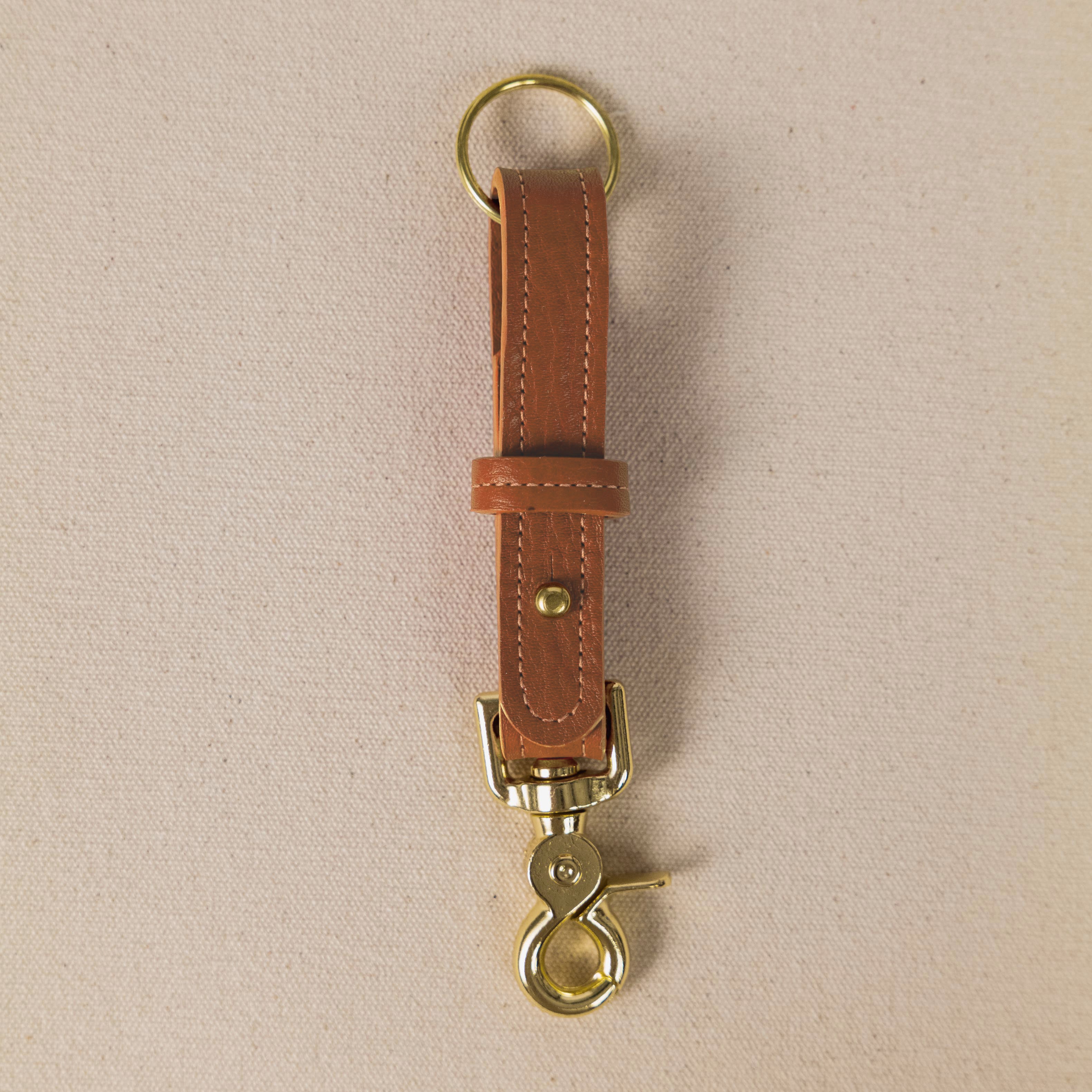 Cognac Cypress Key Lanyard- leather keychain for men and women - KMM & Co.