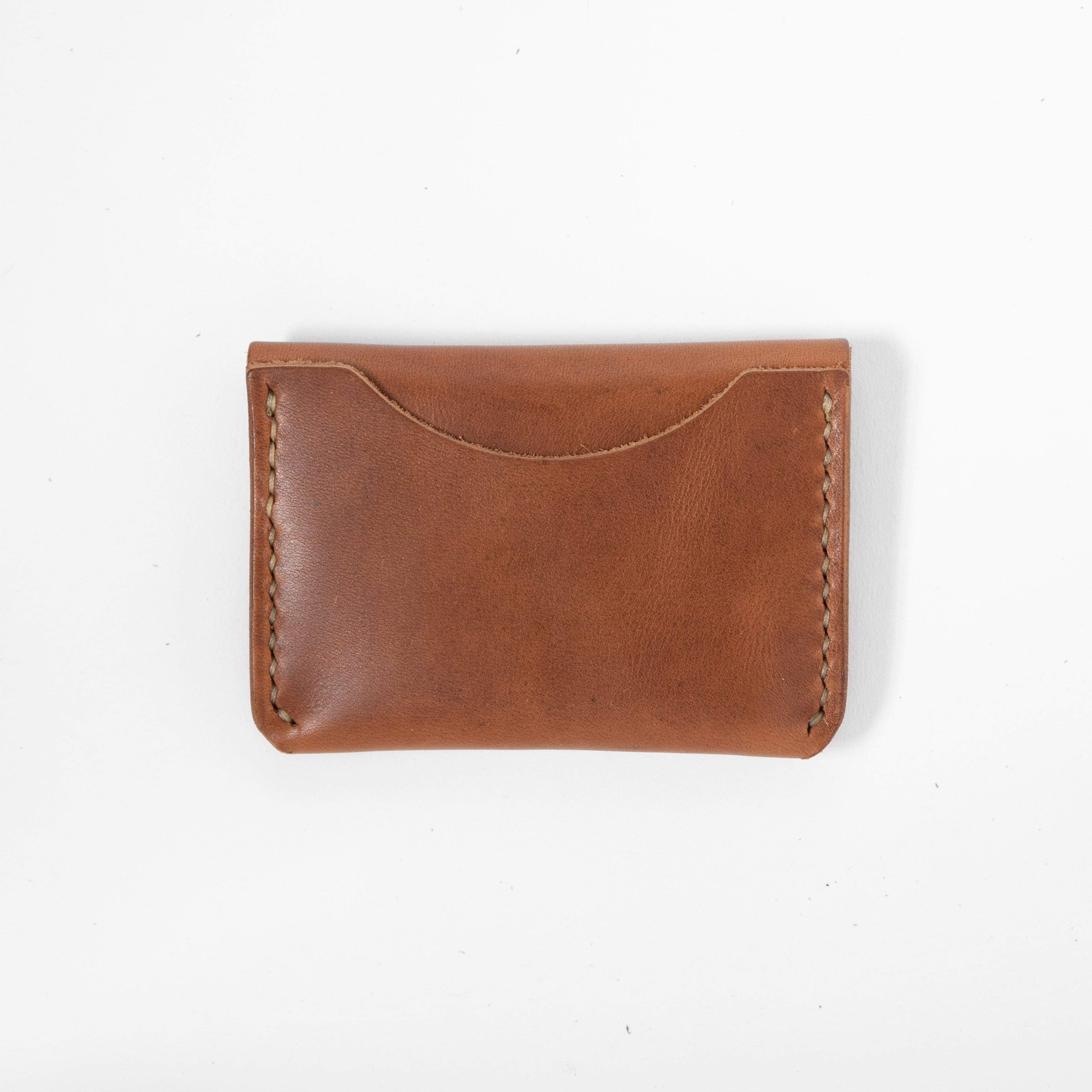 Cognac Flap Wallet- mens leather wallet - handmade leather wallets at KMM & Co.