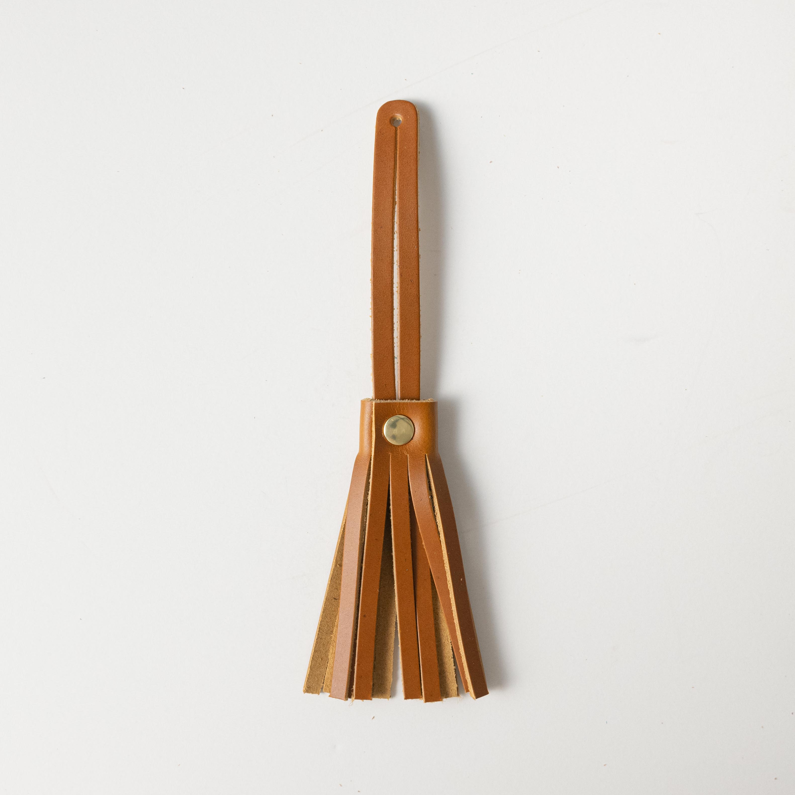 Cognac Heritage Leather Tassel- leather tassel keychain - KMM & Co.