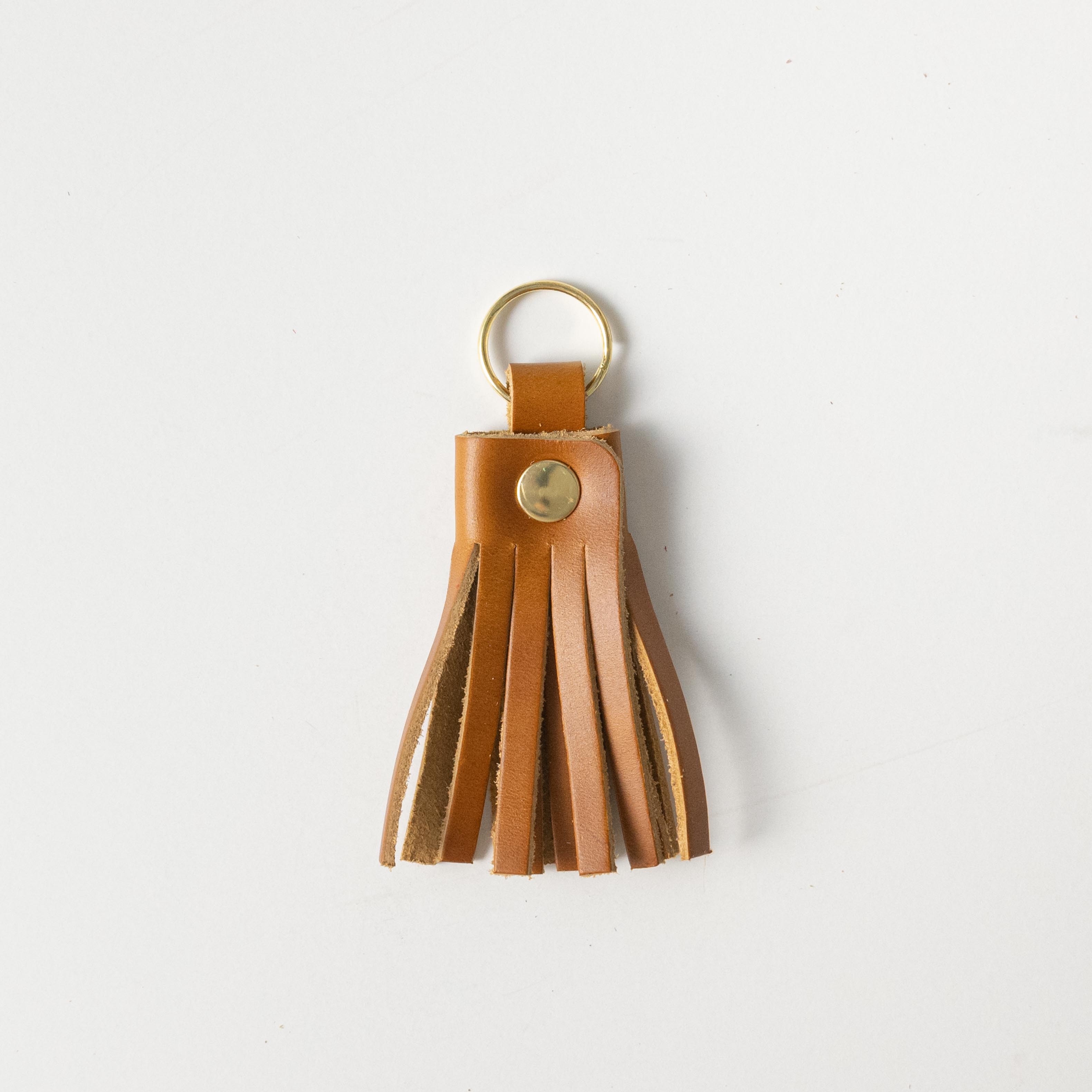 Cognac Heritage Tassel Keychain- leather tassel keychain - KMM & Co.