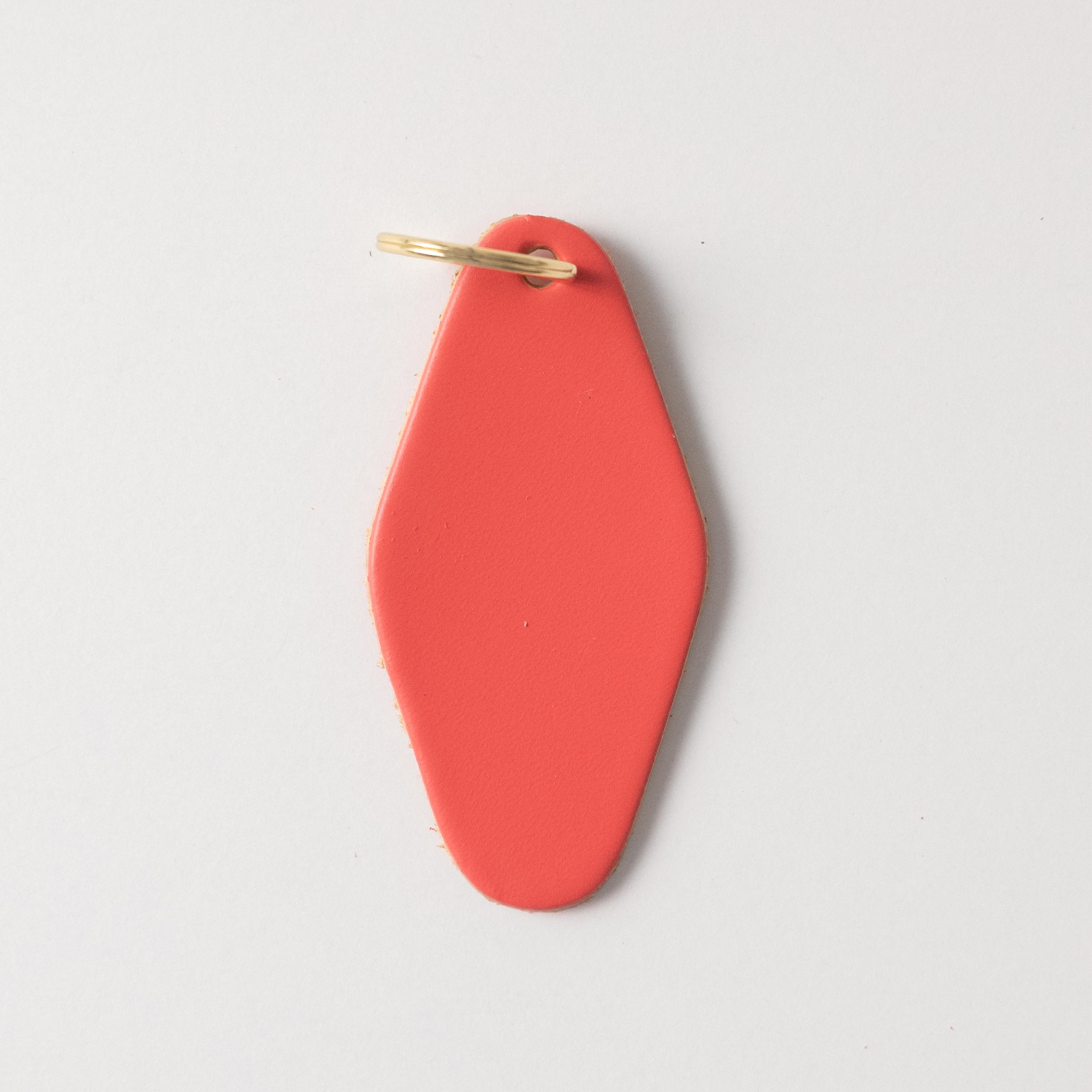 Coral Hotel Key Fob- leather keychain - leather key holder - leather key fob - KMM &amp; Co.