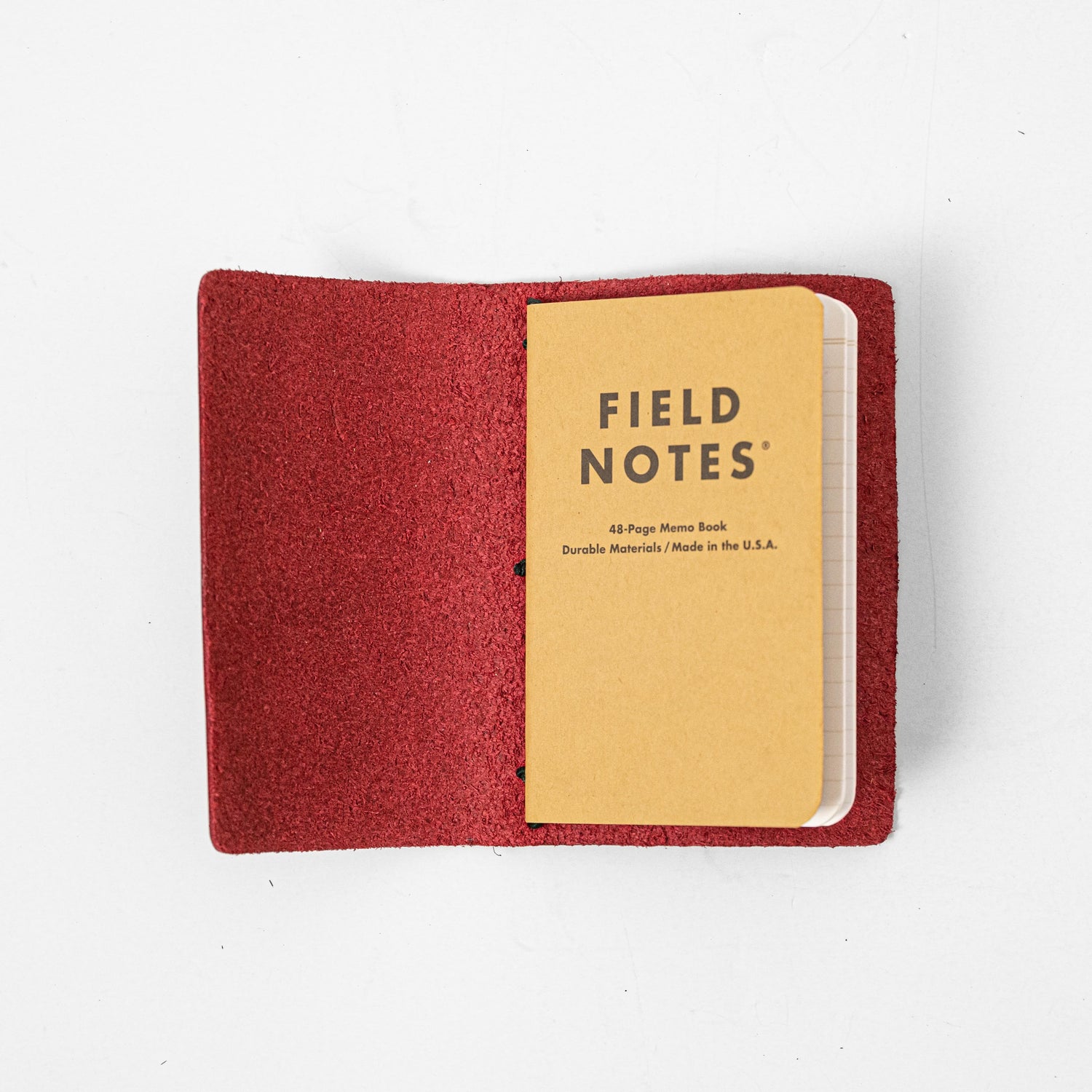 Cranberry Crazy Horse Travel Notebook- leather journal - leather notebook - KMM & Co.