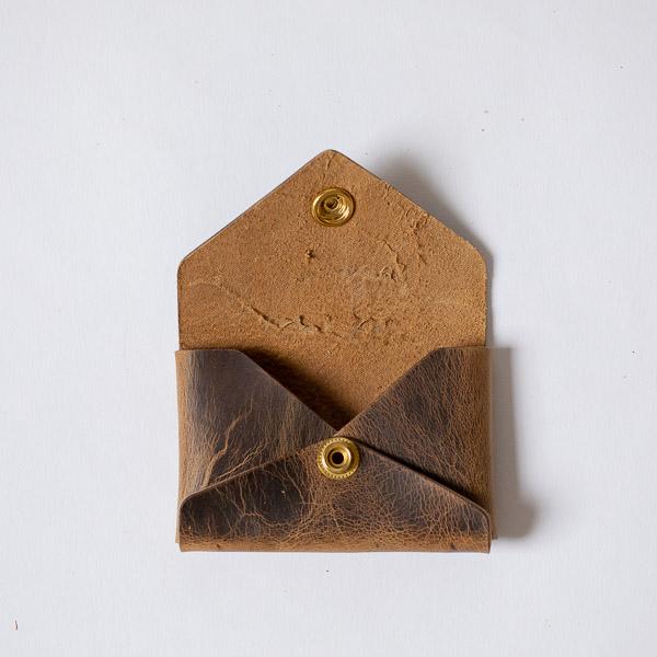 Crazy Horse Card Envelope- card holder wallet - leather wallet made in America at KMM & Co.