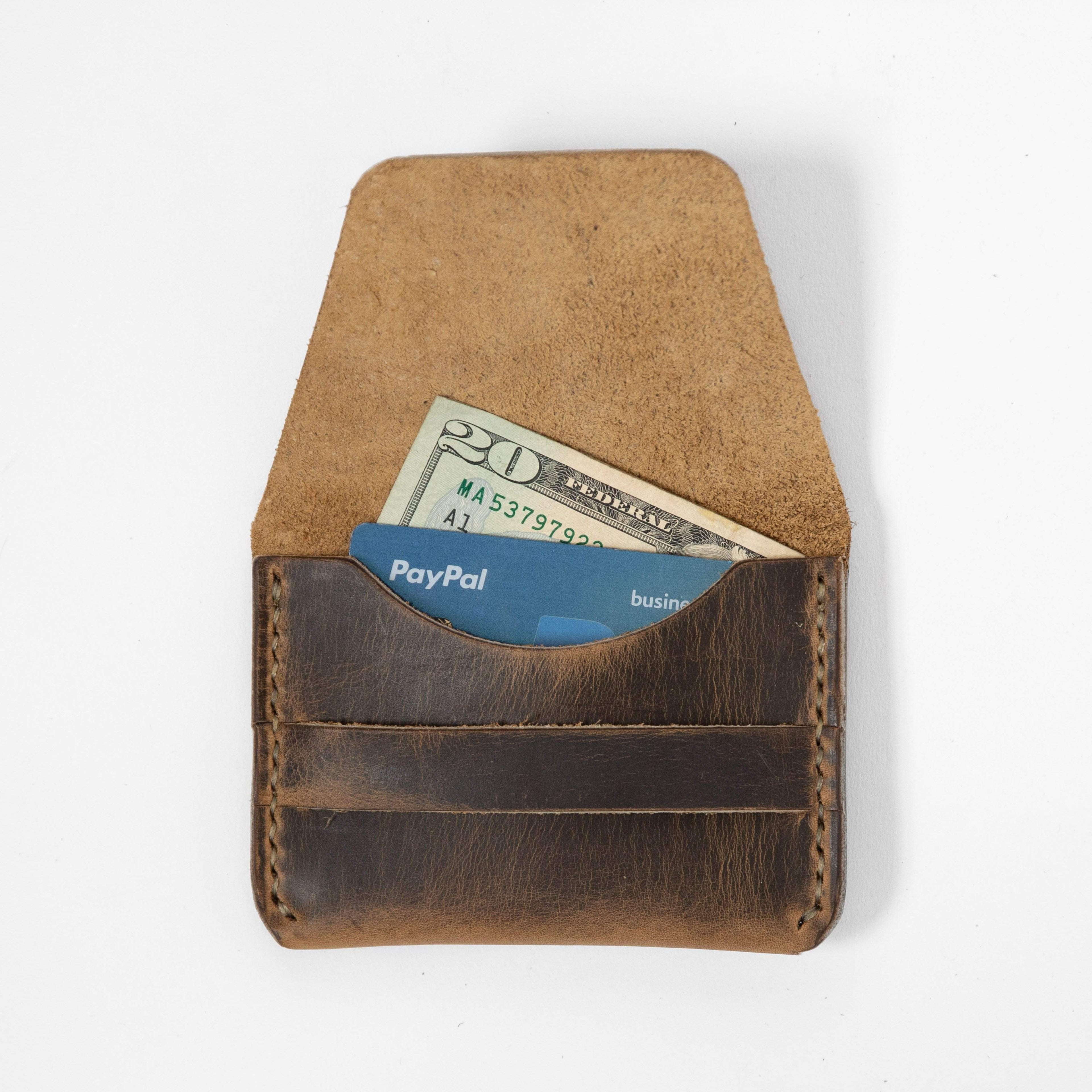Crazy Horse Flap Wallet- mens leather wallet - handmade leather wallets at KMM & Co.