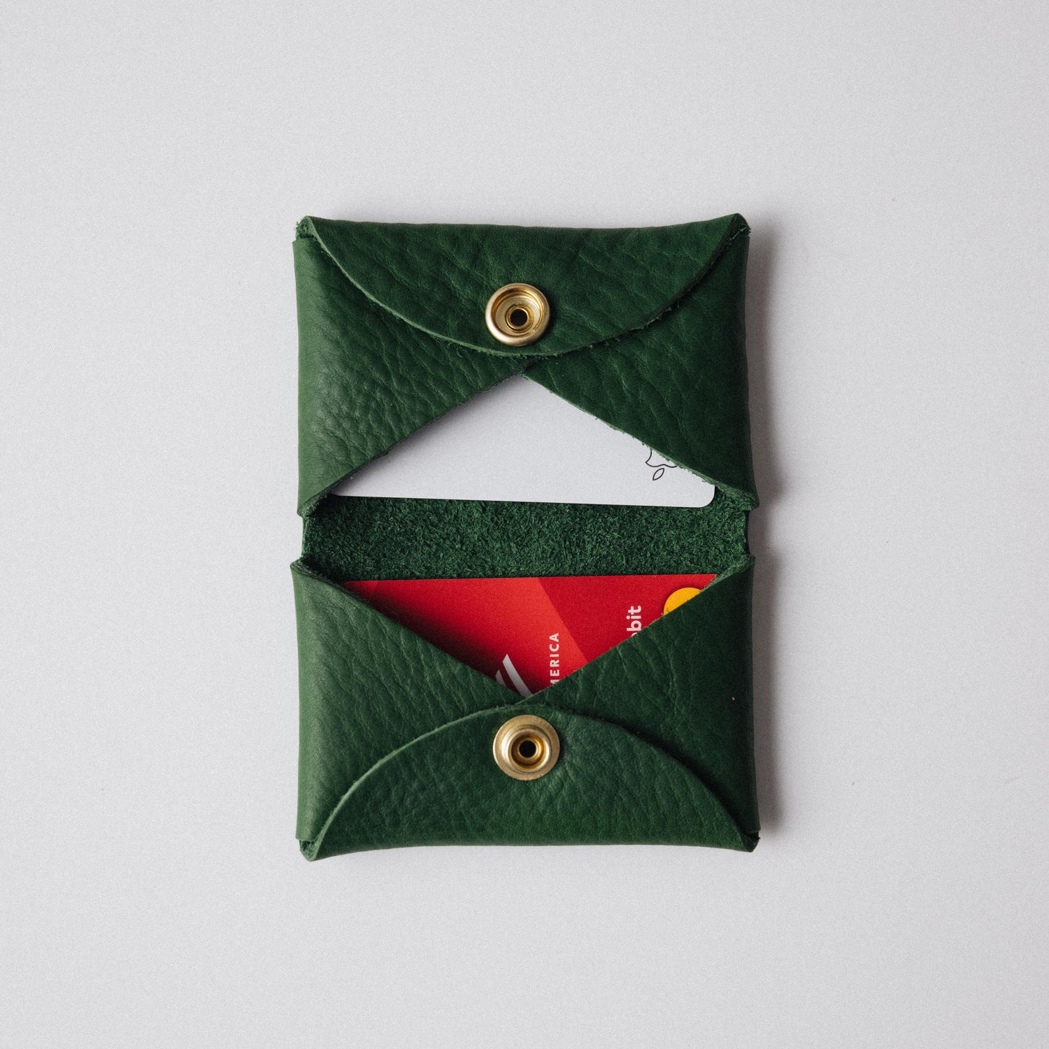 Cypress Double Card Envelope- card holder wallet - leather wallet made in America at KMM & Co.