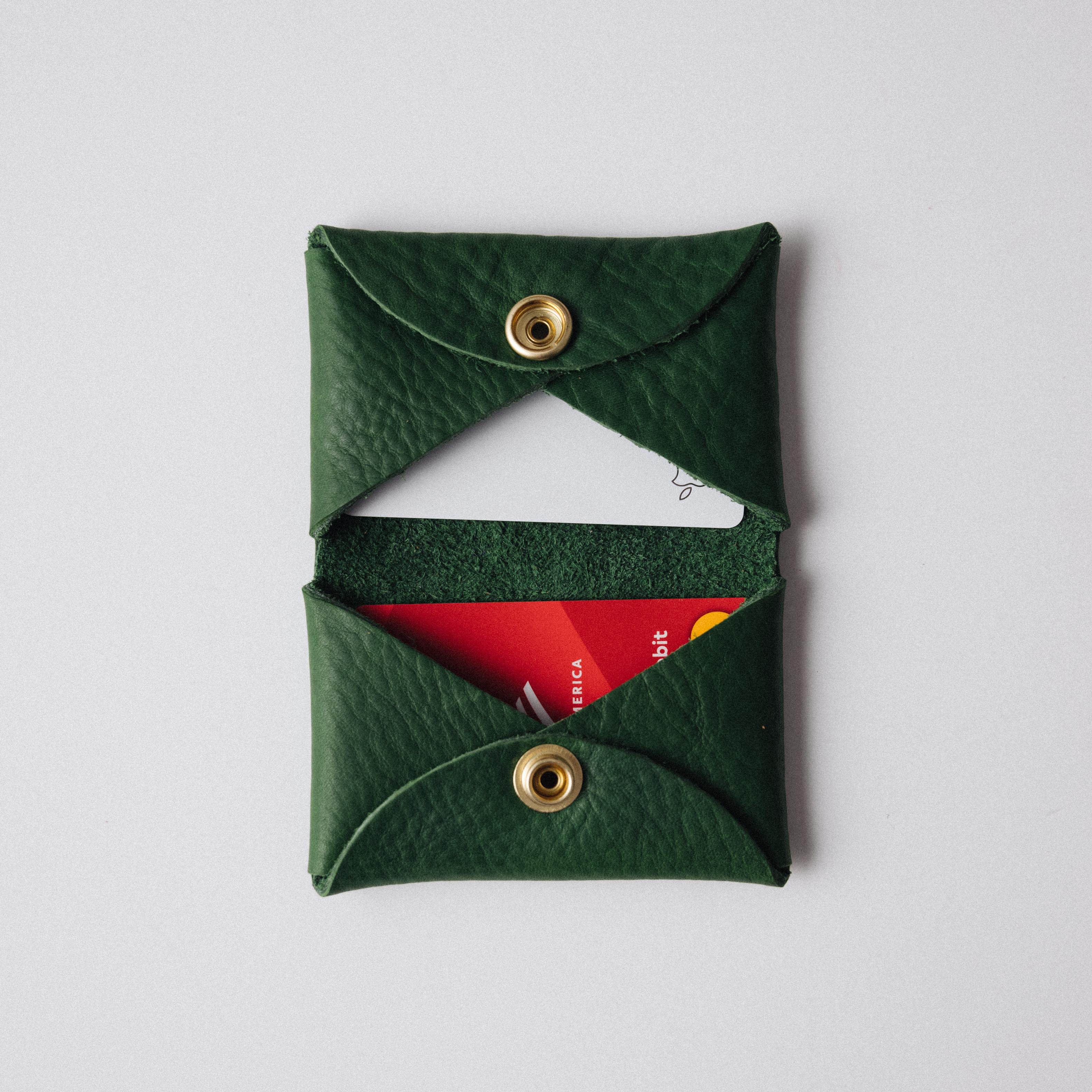 Cypress Double Card Envelope- card holder wallet - leather wallet made in America at KMM & Co.