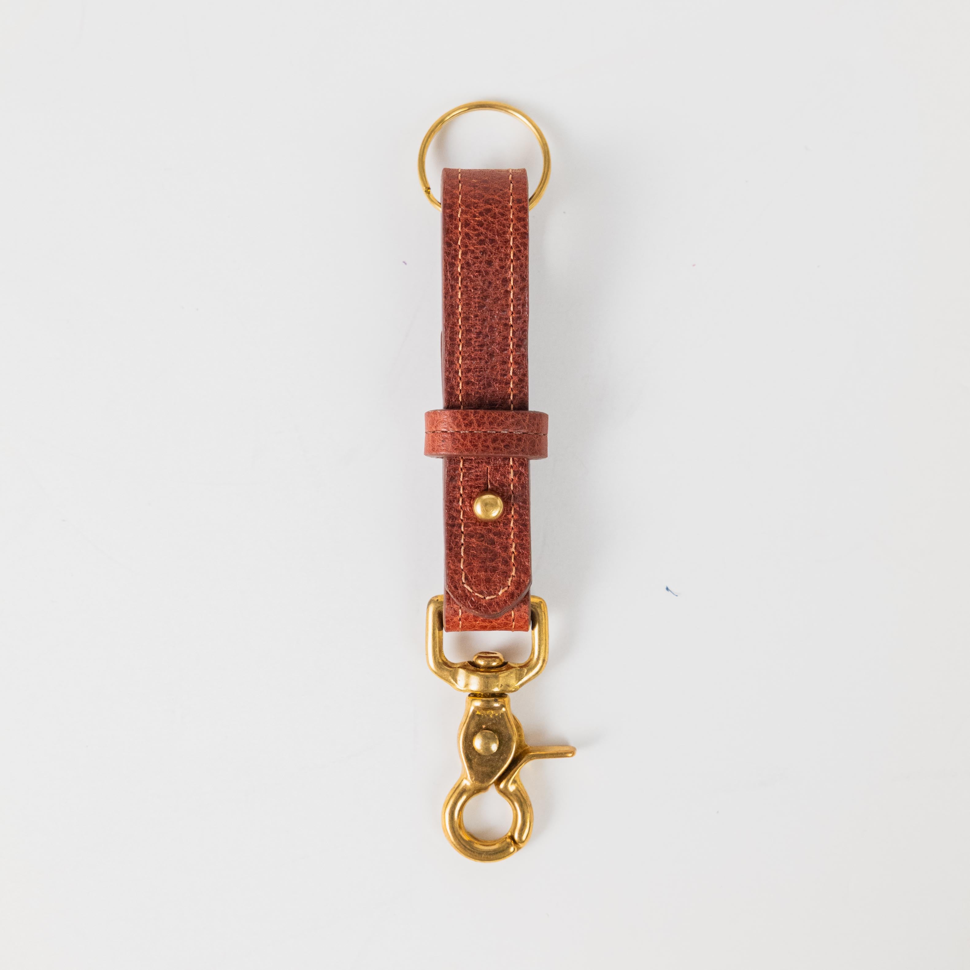 Dark Tan Bulldog Key Lanyard- leather keychain for men and women - KMM & Co.