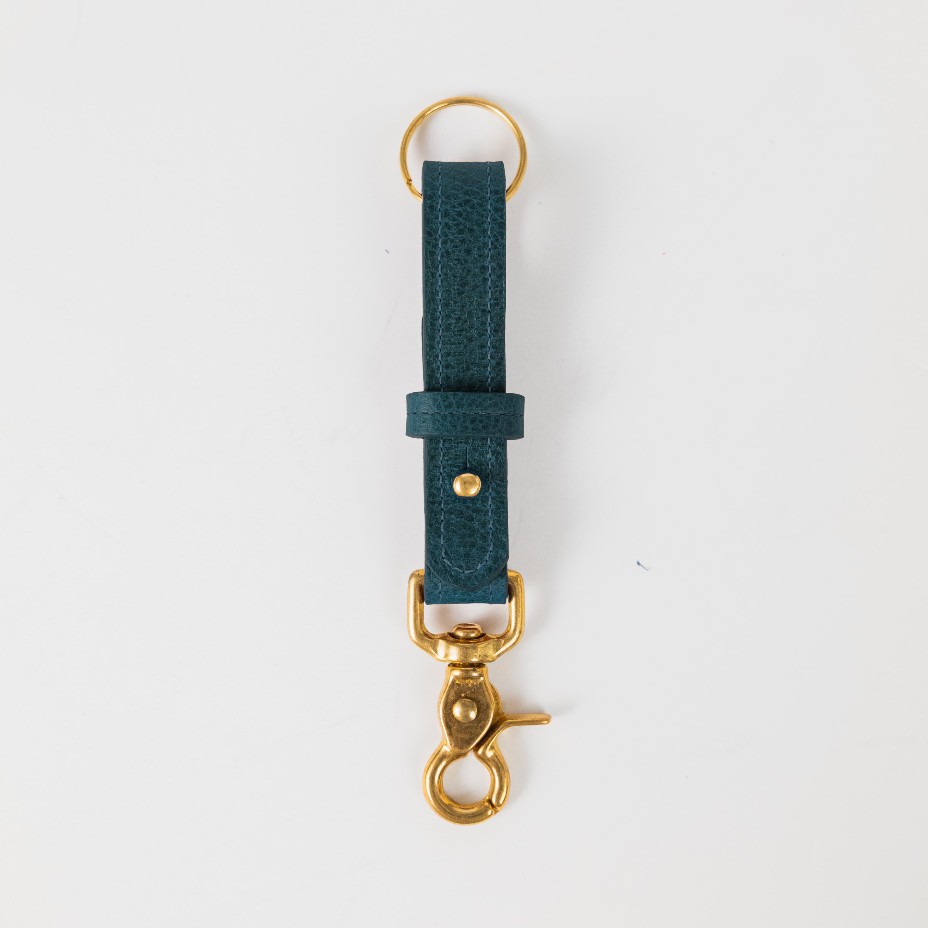 Dark Teal Bulldog Key Lanyard- leather keychain for men and women - KMM & Co.
