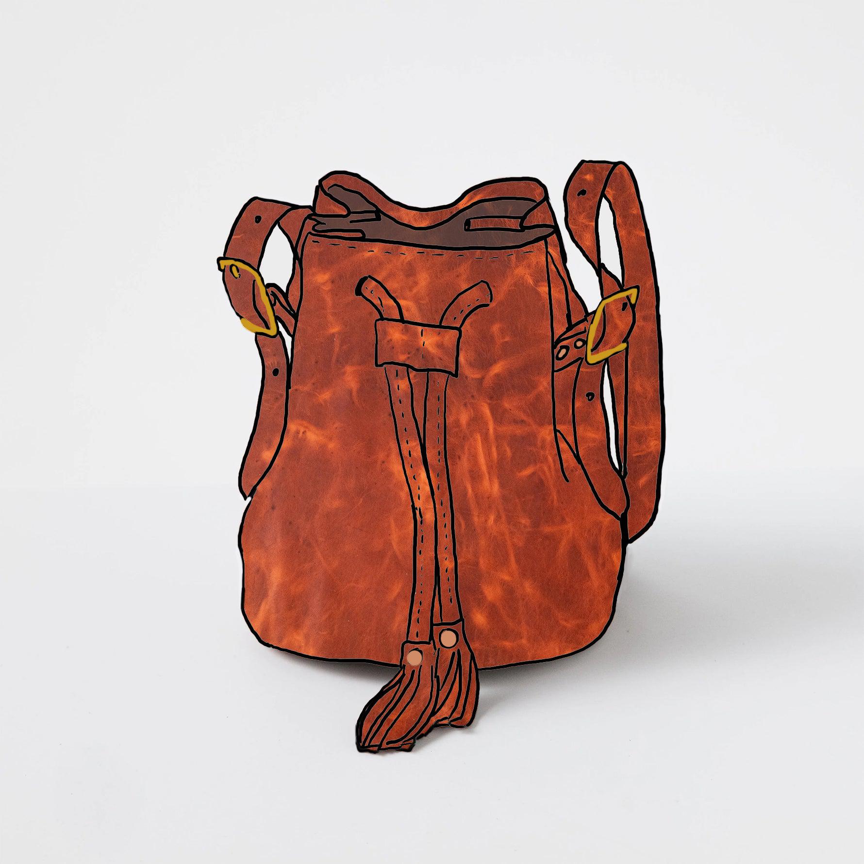 English Tan Derby Bucket Bag