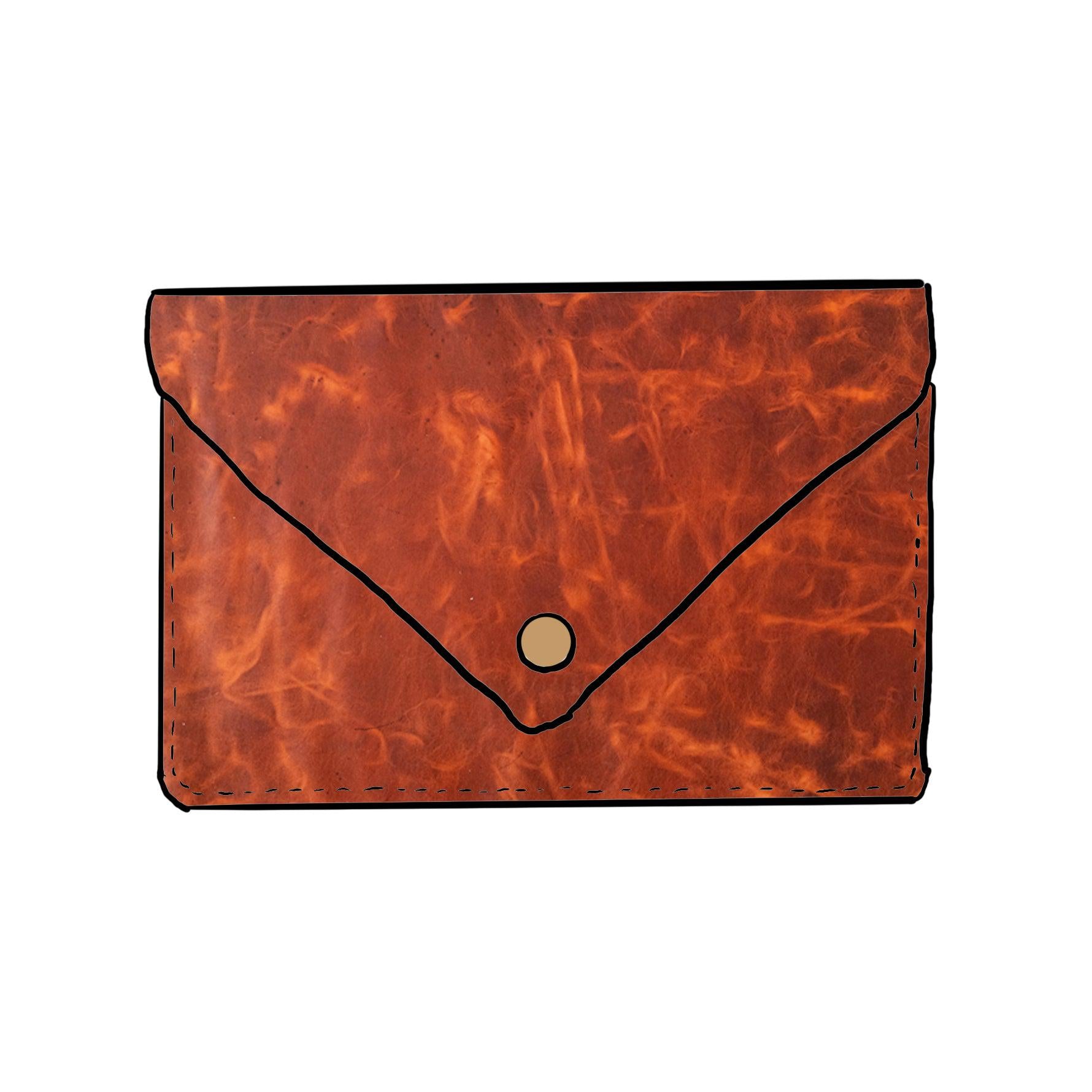 Leather Clutch Purse Envelope Style Slim Lightweight 