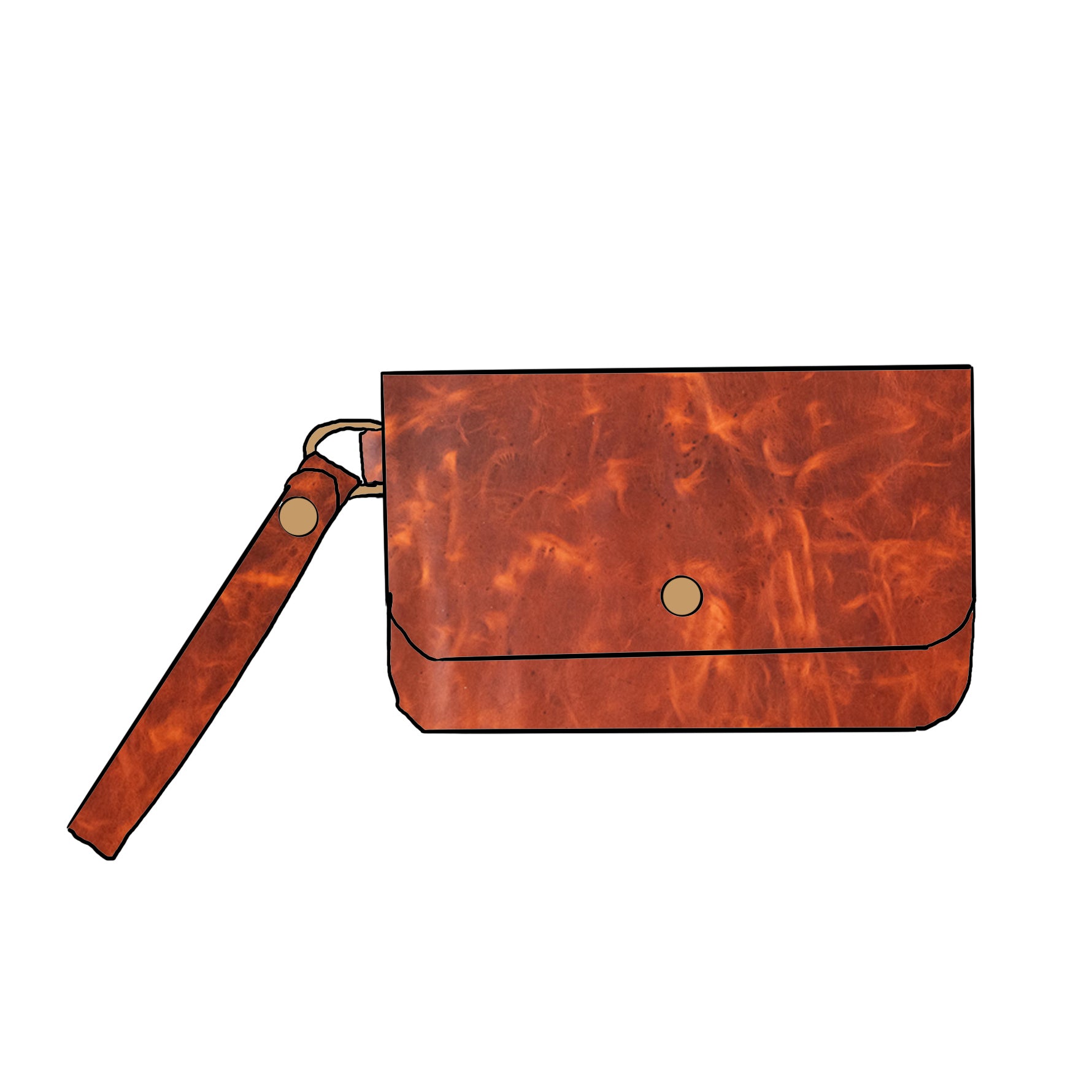 English Tan Derby Wristlet Clutch