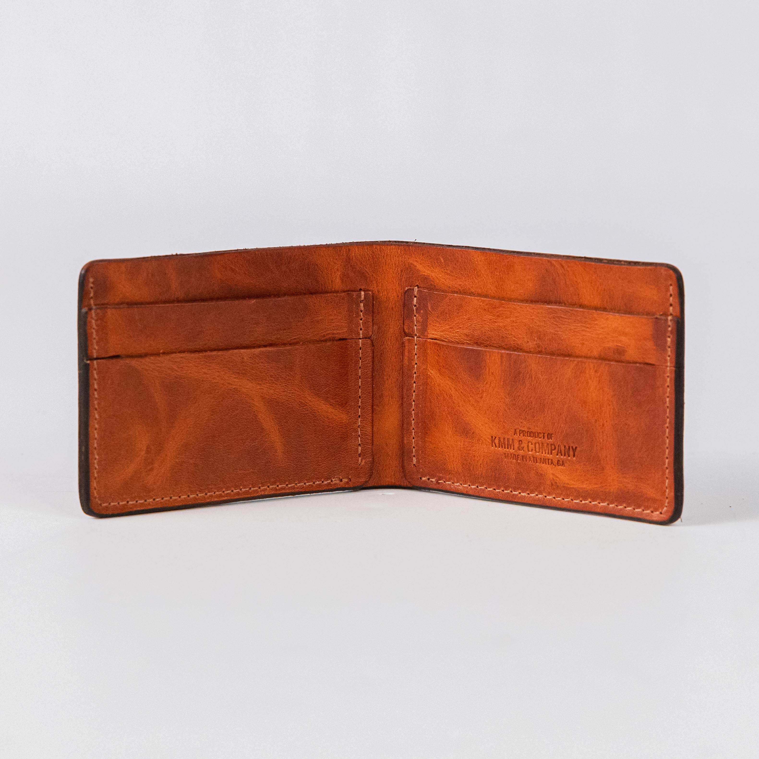 English Tan Dublin Billfold- leather billfold wallet - mens leather bifold wallet - KMM & Co.