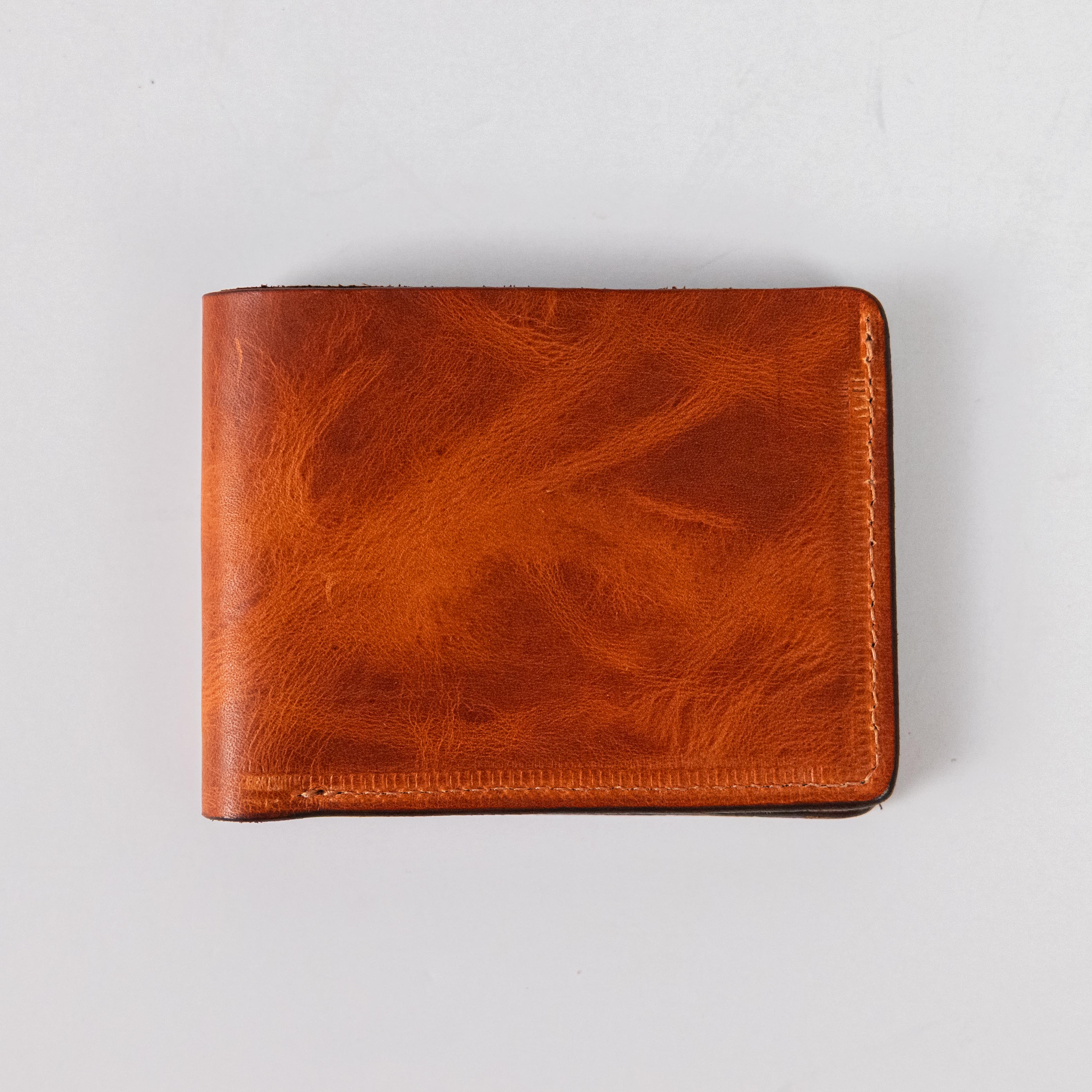 English Tan Dublin Billfold- leather billfold wallet - mens leather bifold wallet - KMM & Co.