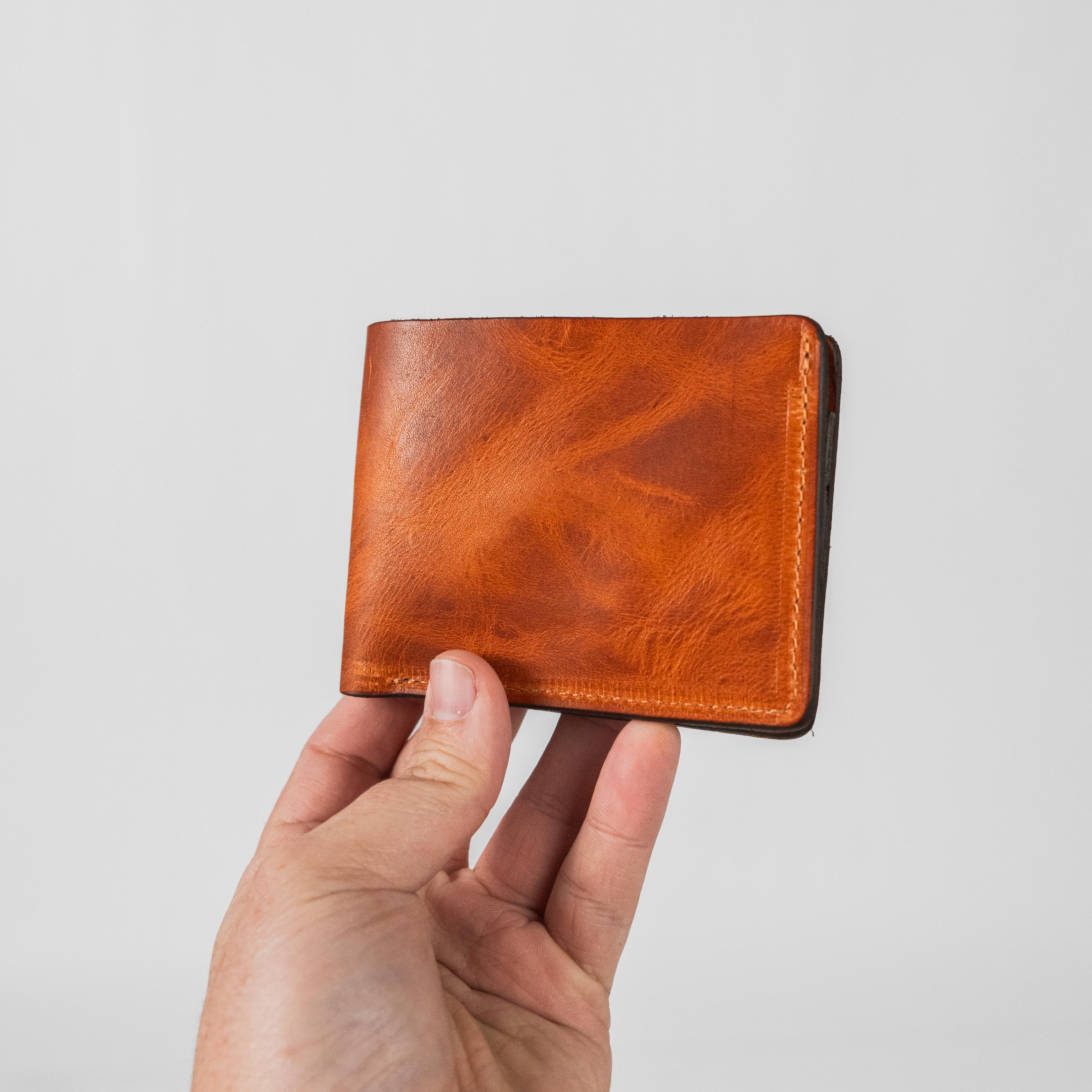 English Tan Dublin Billfold- leather billfold wallet - mens leather bifold wallet - KMM & Co.