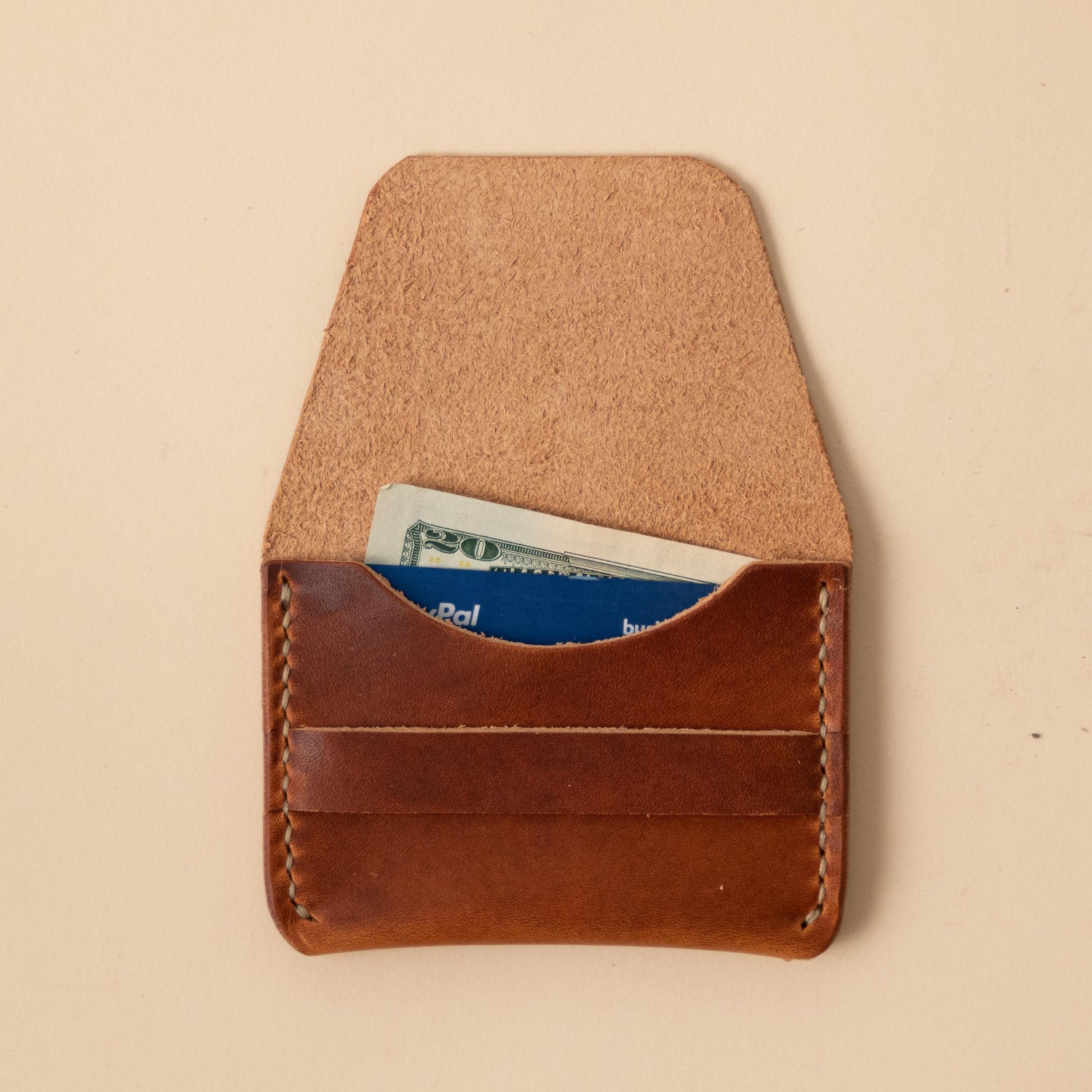 English Tan Dublin Flap Wallet- mens leather wallet - handmade leather wallets at KMM & Co.