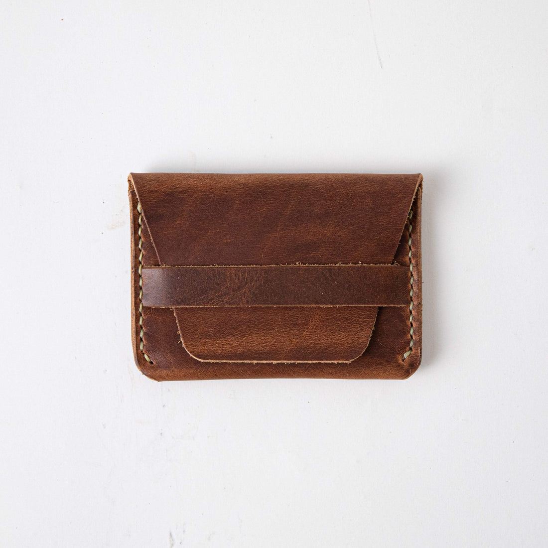 English Tan Flap Wallet- mens leather wallet - handmade leather wallets at KMM &amp; Co.