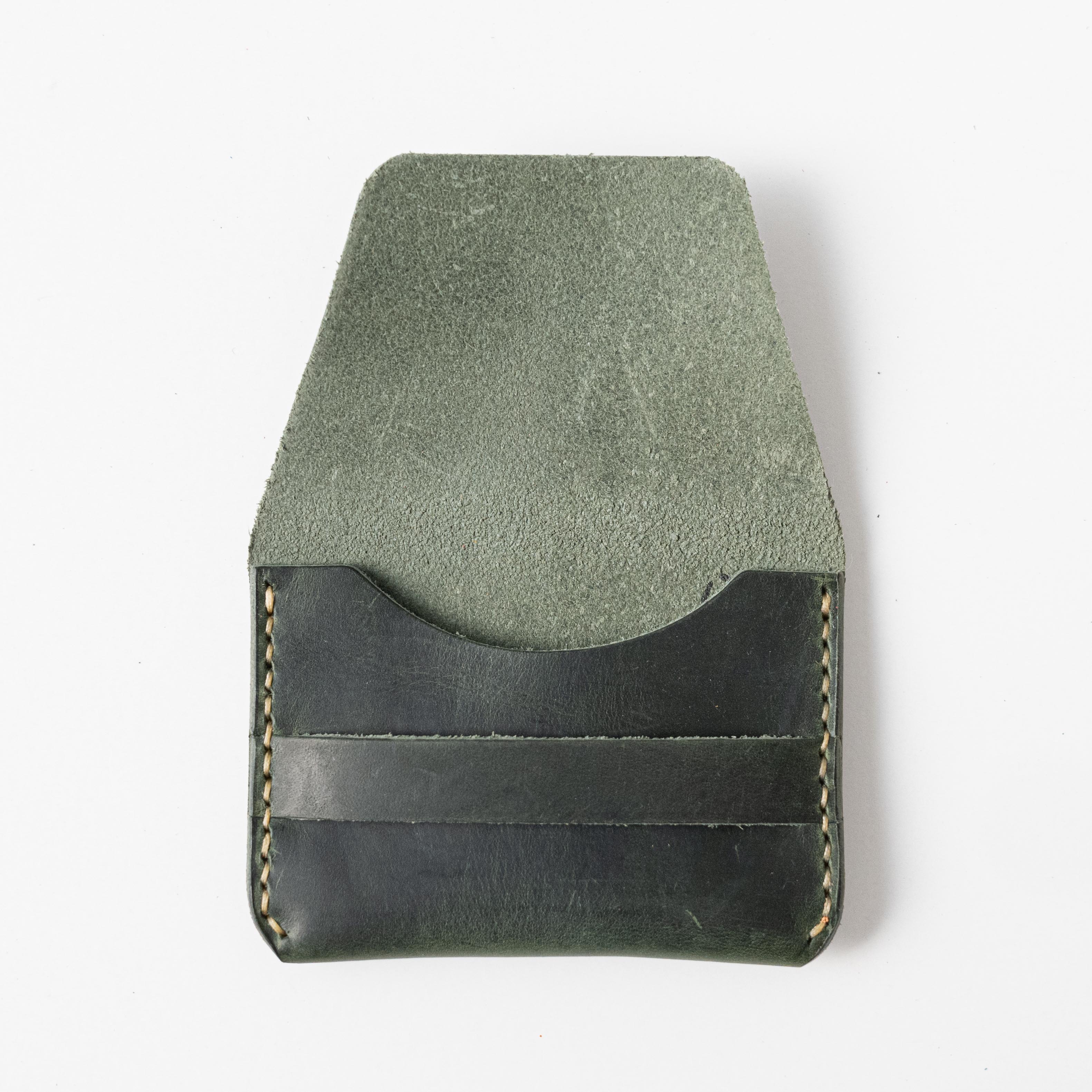 Eucalyptus Flap Wallet- mens leather wallet - handmade leather wallets at KMM & Co.