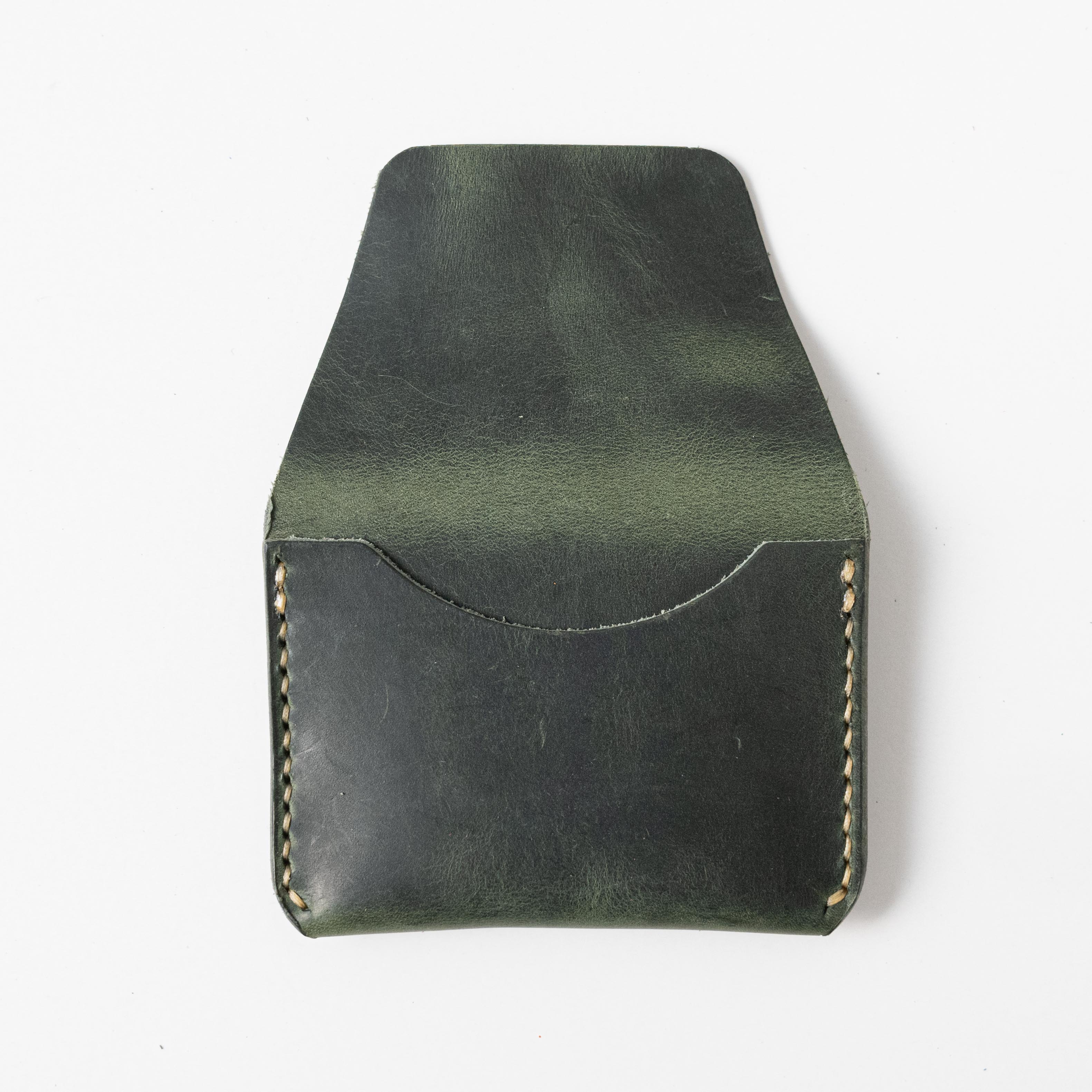 Eucalyptus Flap Wallet- mens leather wallet - handmade leather wallets at KMM & Co.