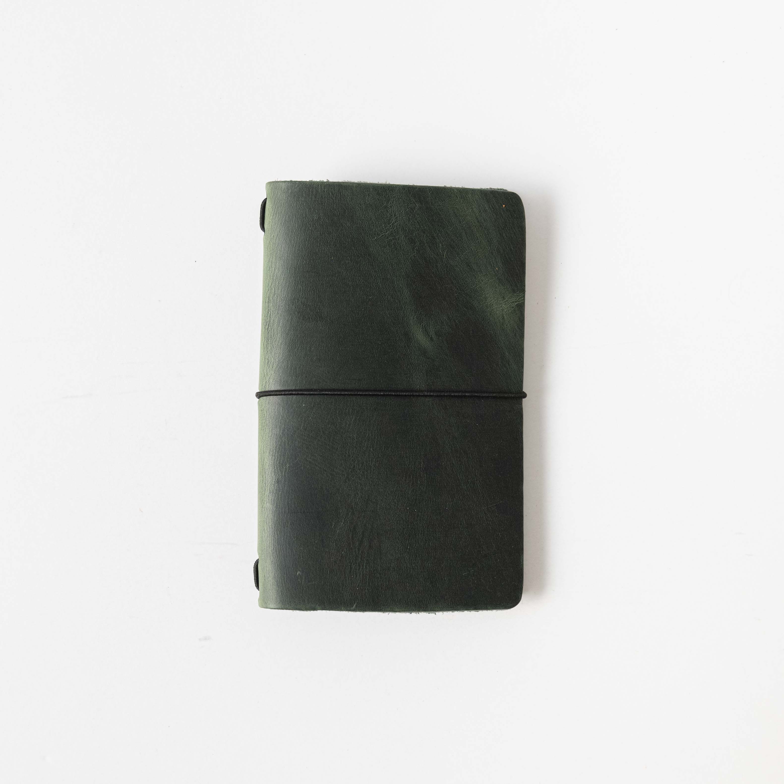 Eucalyptus Travel Notebook- leather journal - leather notebook - KMM & Co.