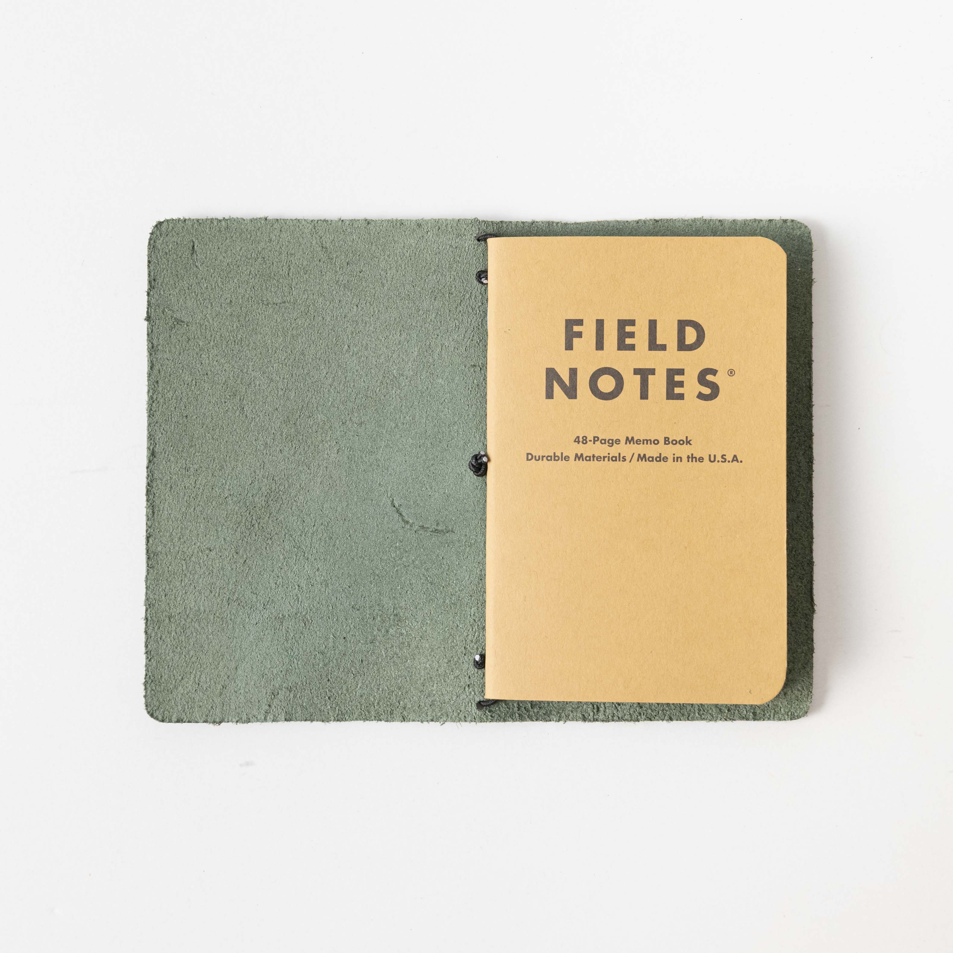 Eucalyptus Travel Notebook- leather journal - leather notebook - KMM & Co.