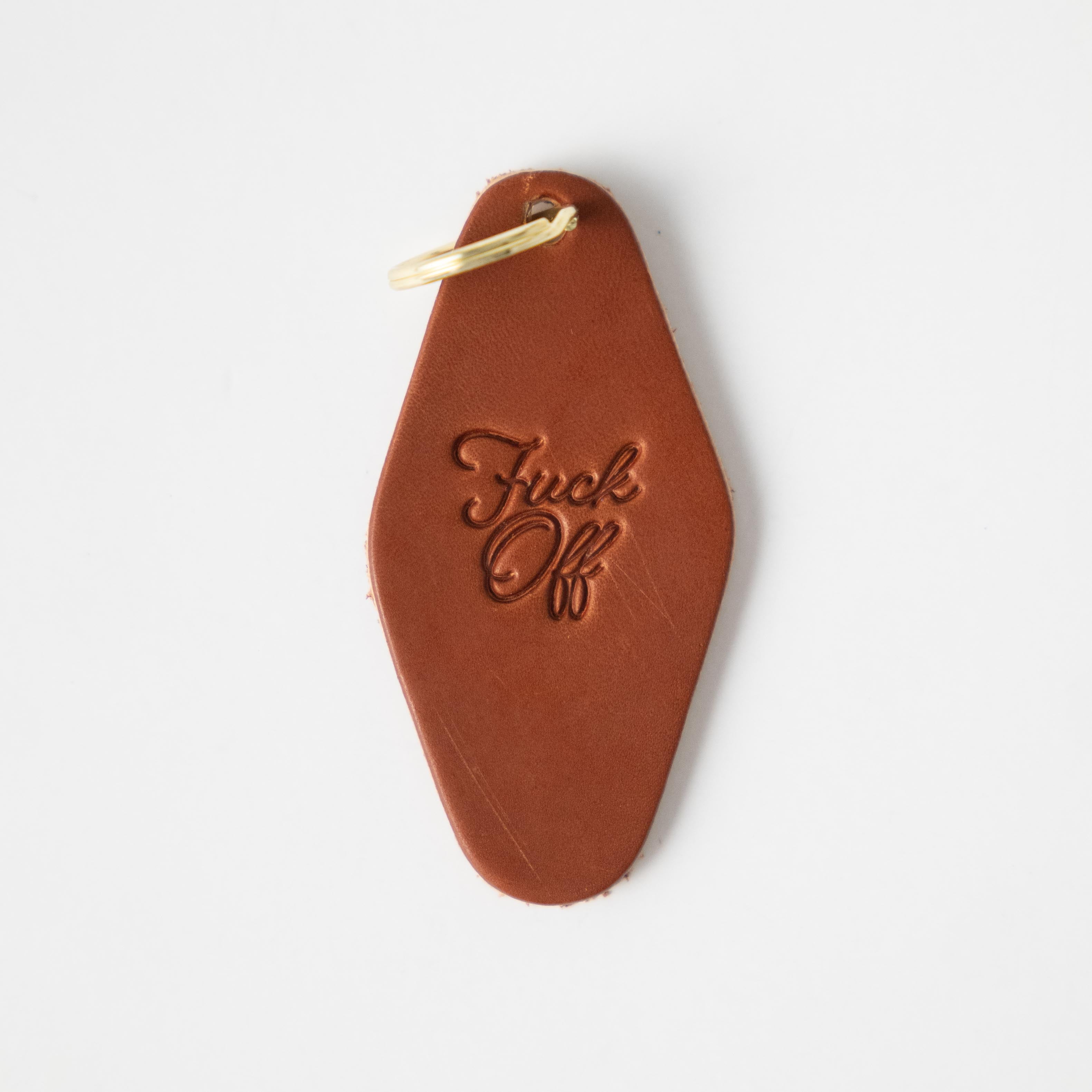 F*ck Off Hotel Key Fob- leather keychain - leather key holder - leather key fob - KMM & Co.