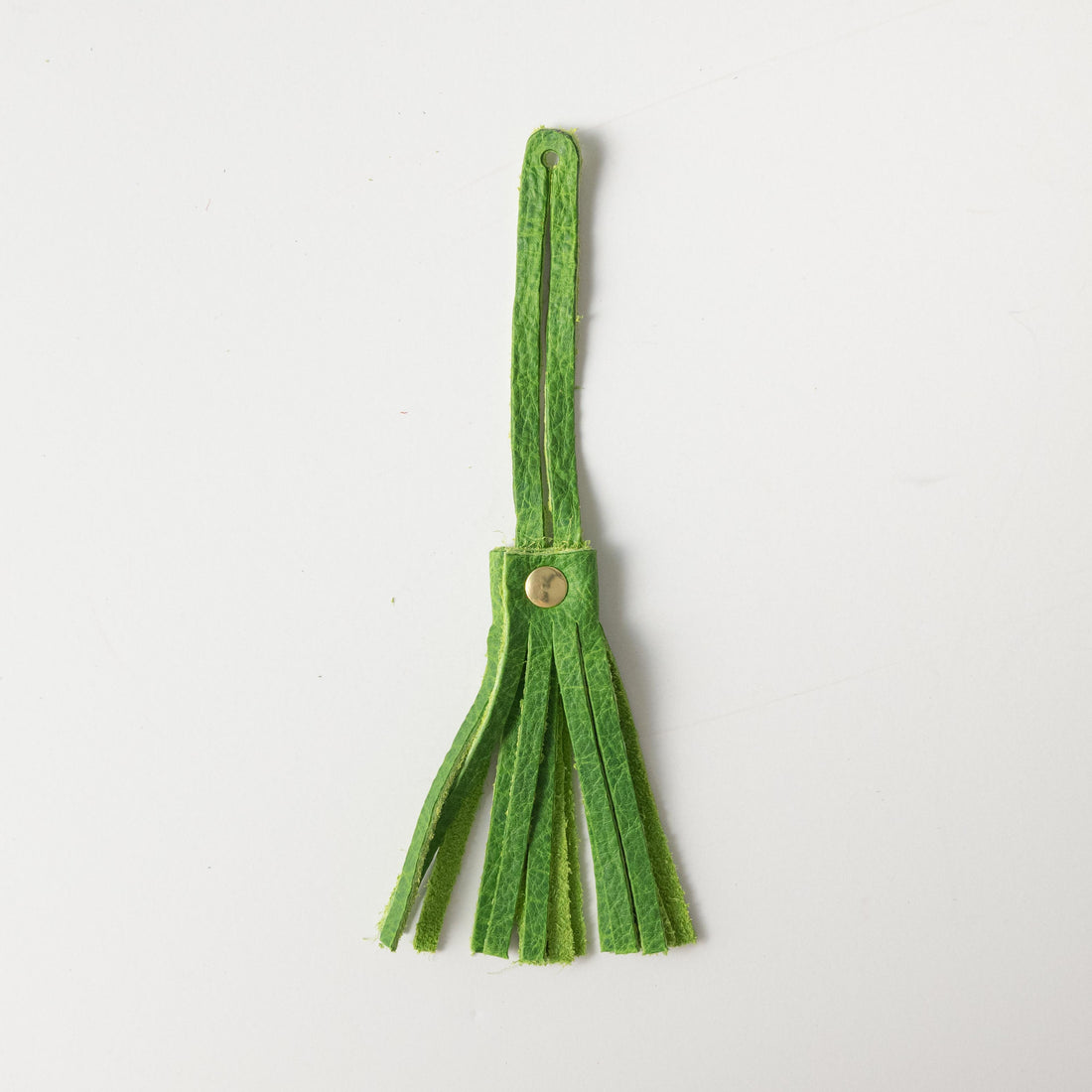 Fern Kodiak Leather Tassel- leather tassel keychain - KMM & Co.