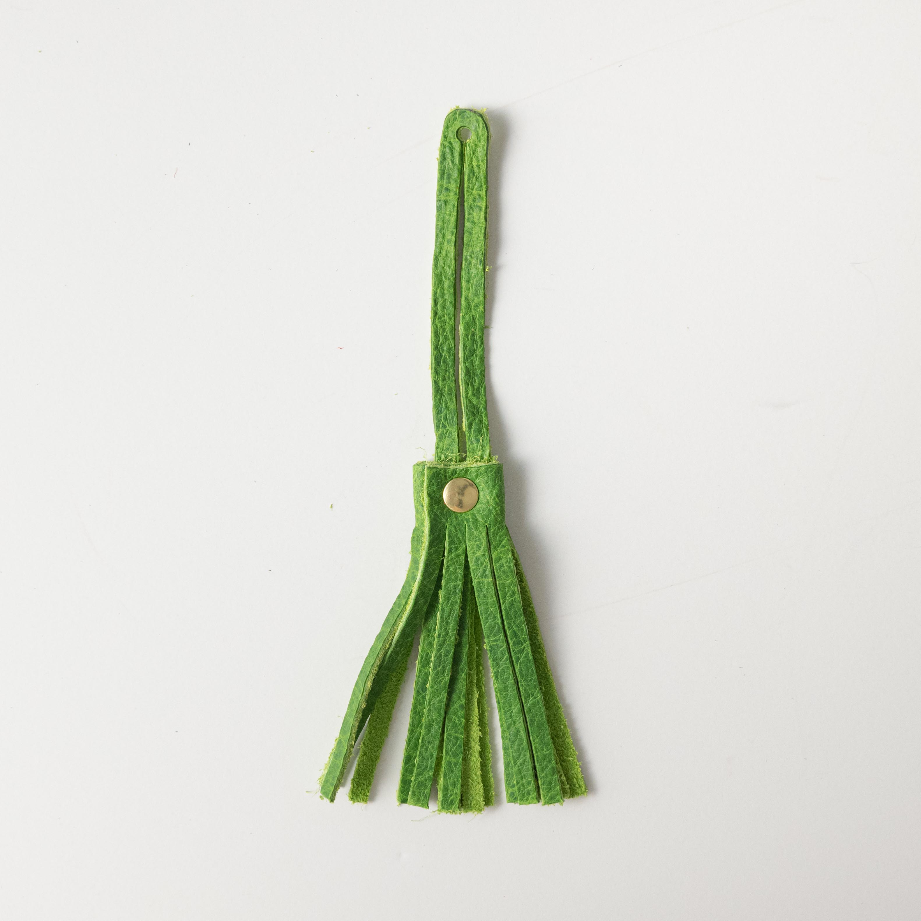 Fern Kodiak Leather Tassel- leather tassel keychain - KMM & Co.