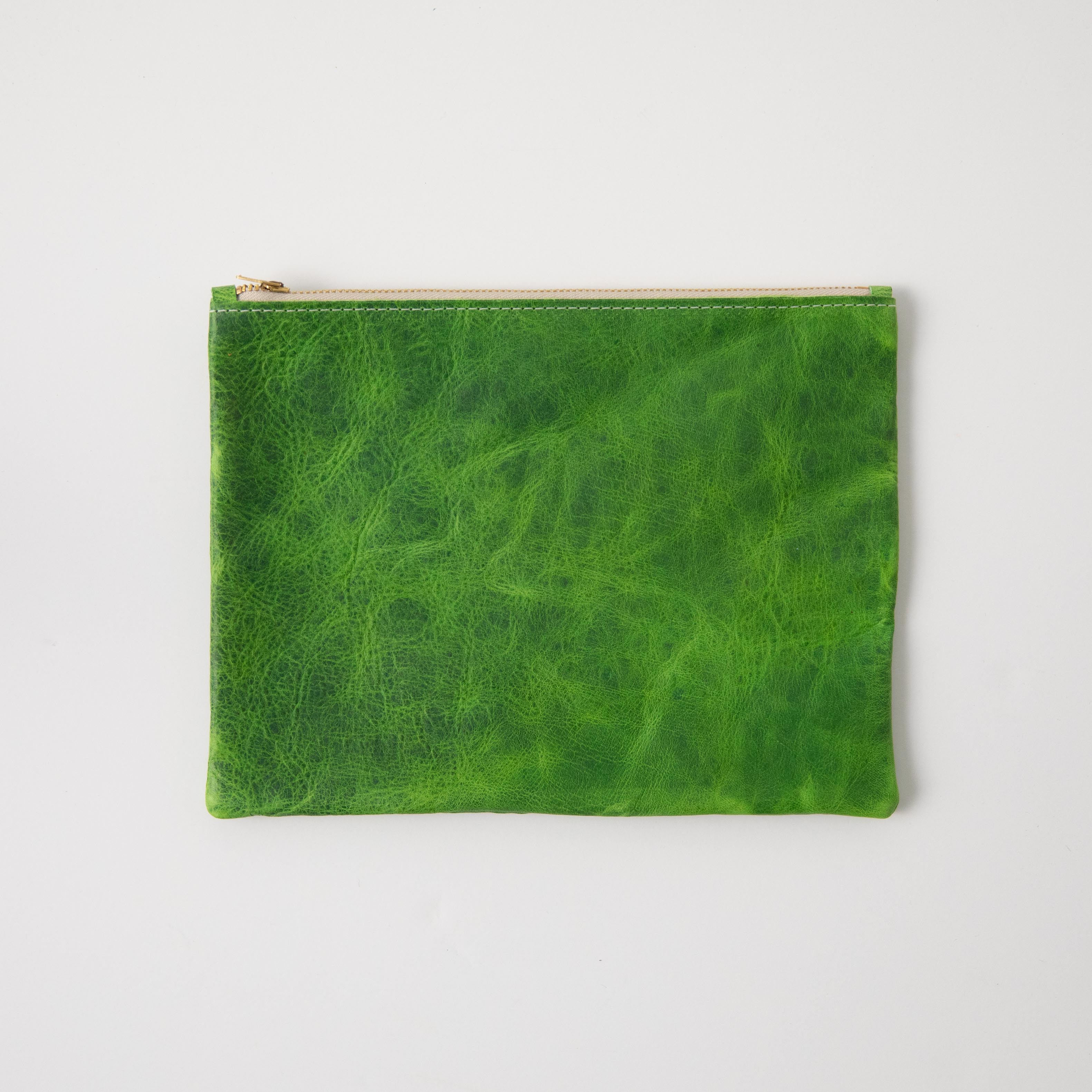 Fern Kodiak Medium Zip Pouch- leather zipper pouch - KMM & Co.