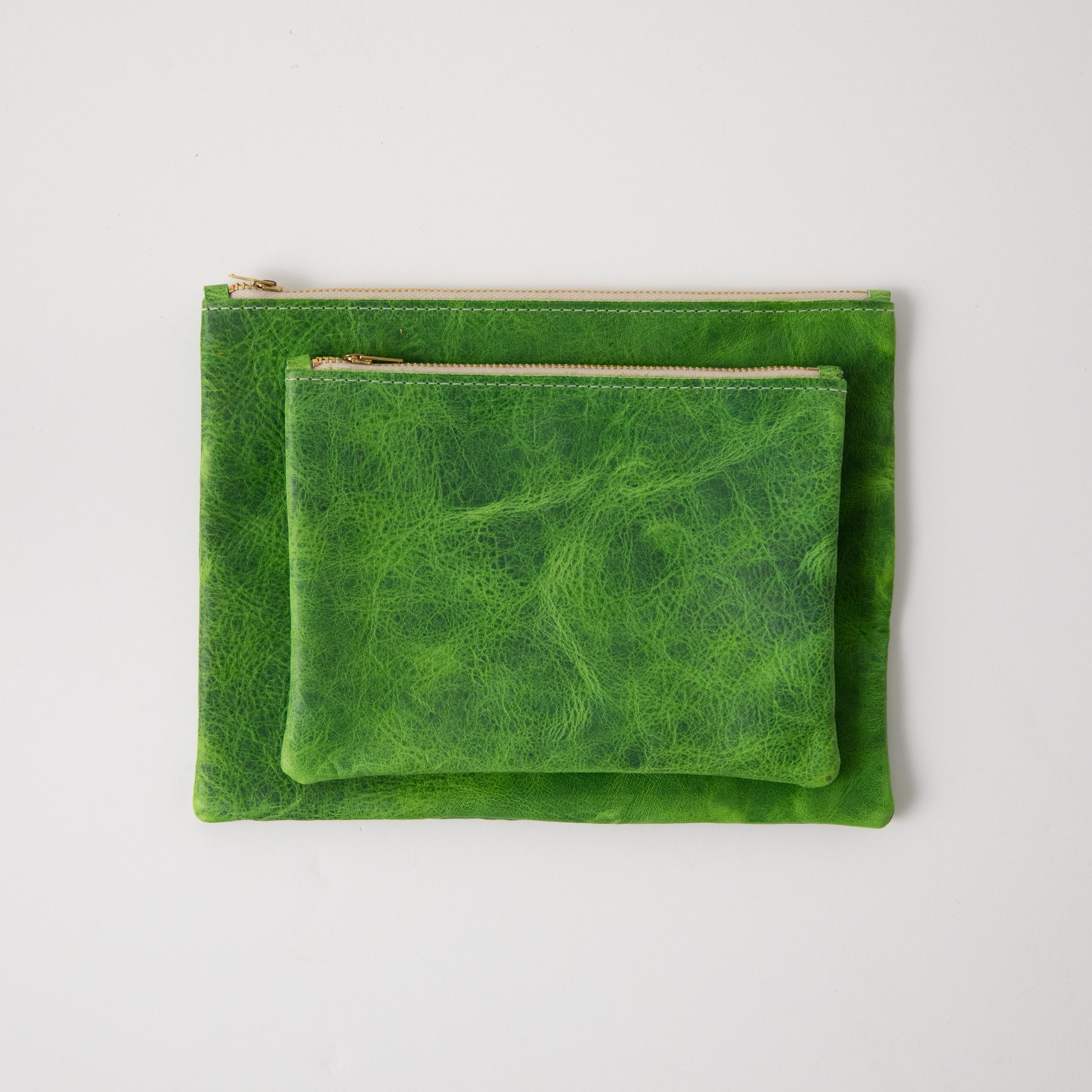 Fern Kodiak Medium Zip Pouch- leather zipper pouch - KMM & Co.