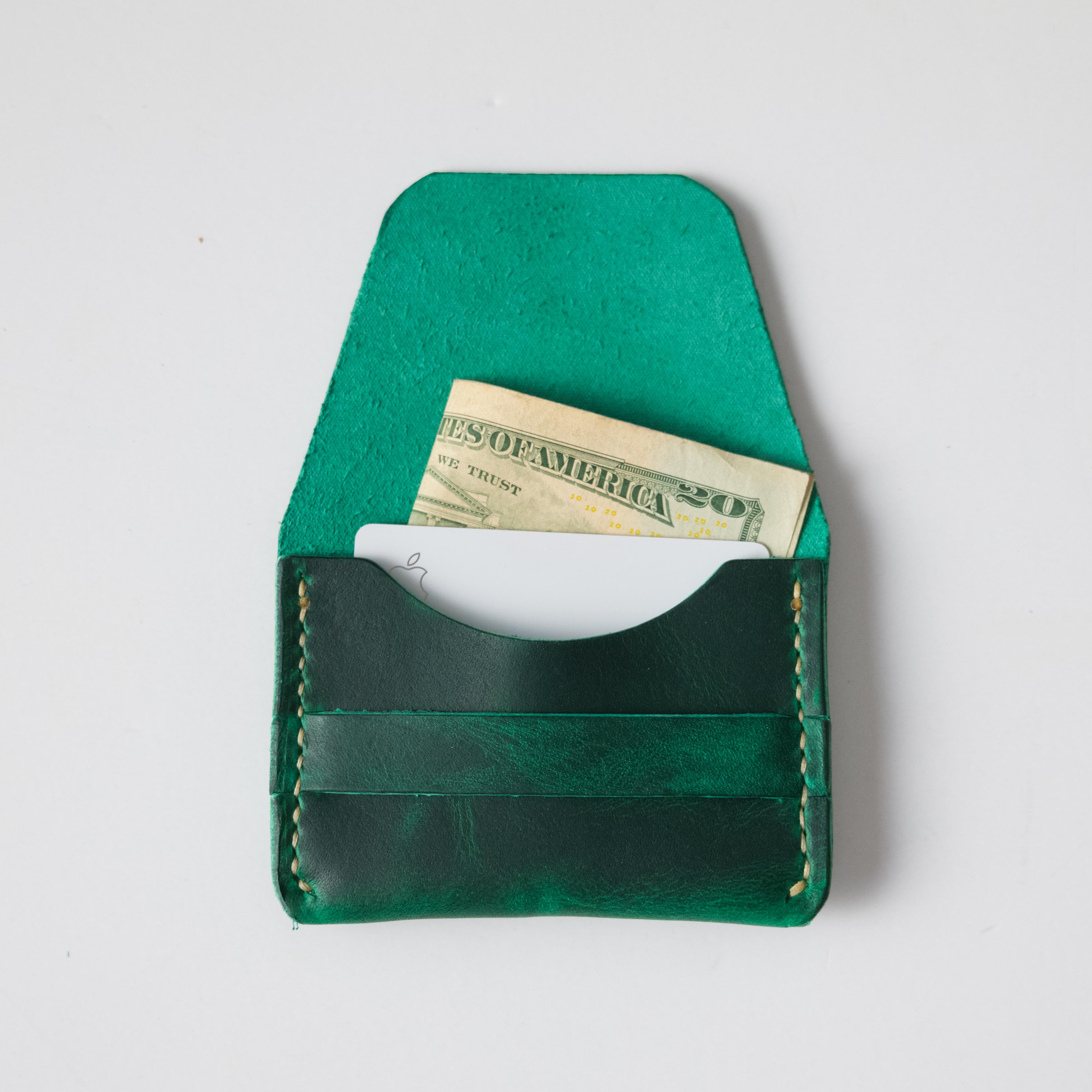 Golf Green Dublin Flap Wallet- mens leather wallet - handmade leather wallets at KMM & Co.