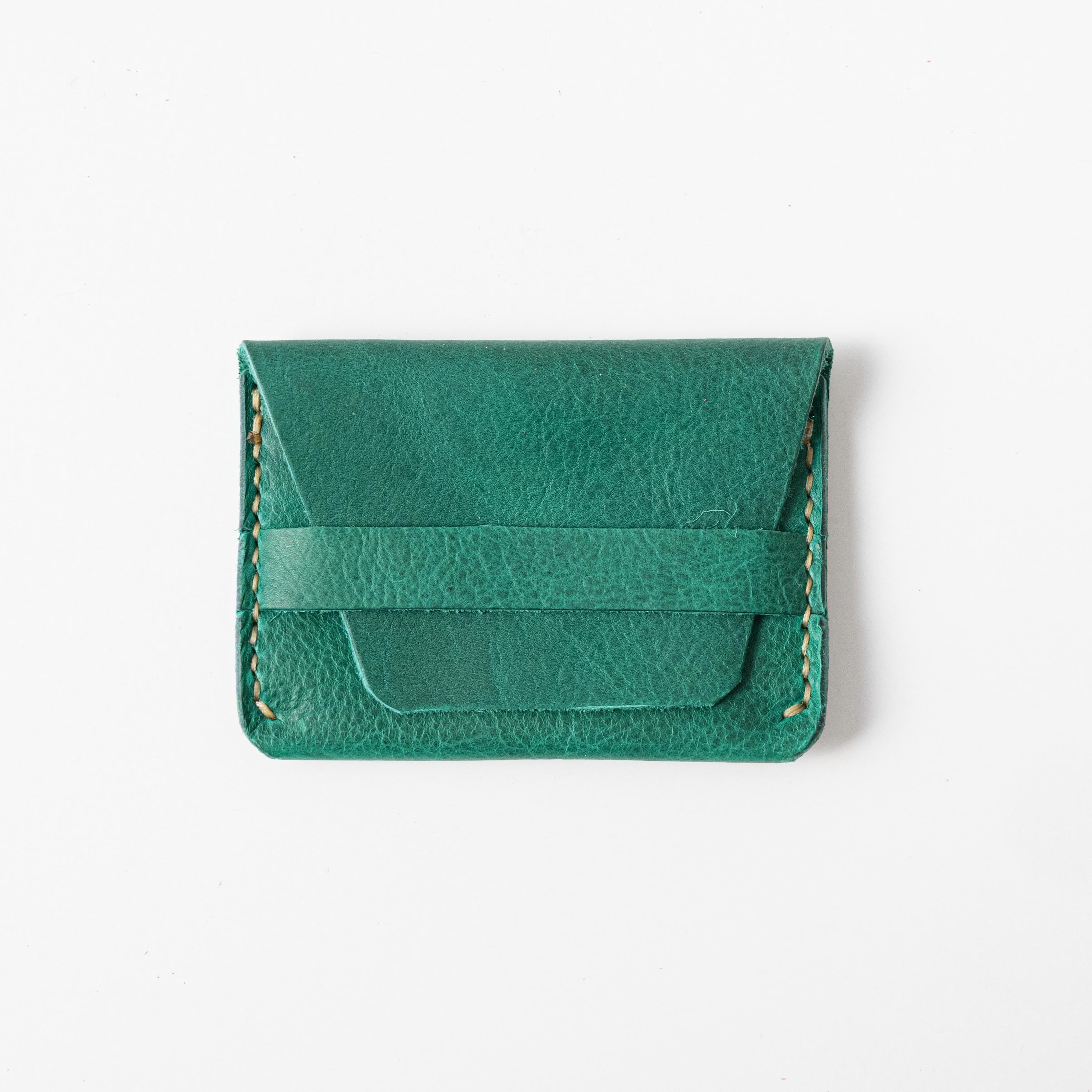 Green Bison Flap Wallet- mens leather wallet - handmade leather wallets at KMM & Co.