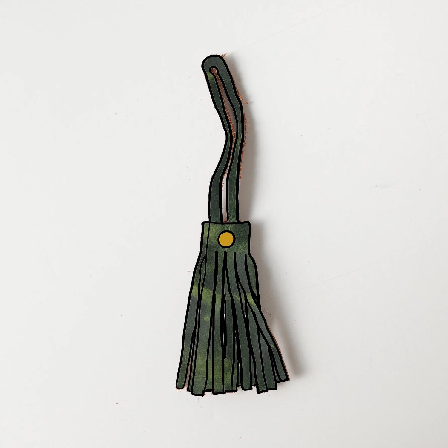 Green Cheaha Leather Tassel- leather tassel keychain - KMM & Co.