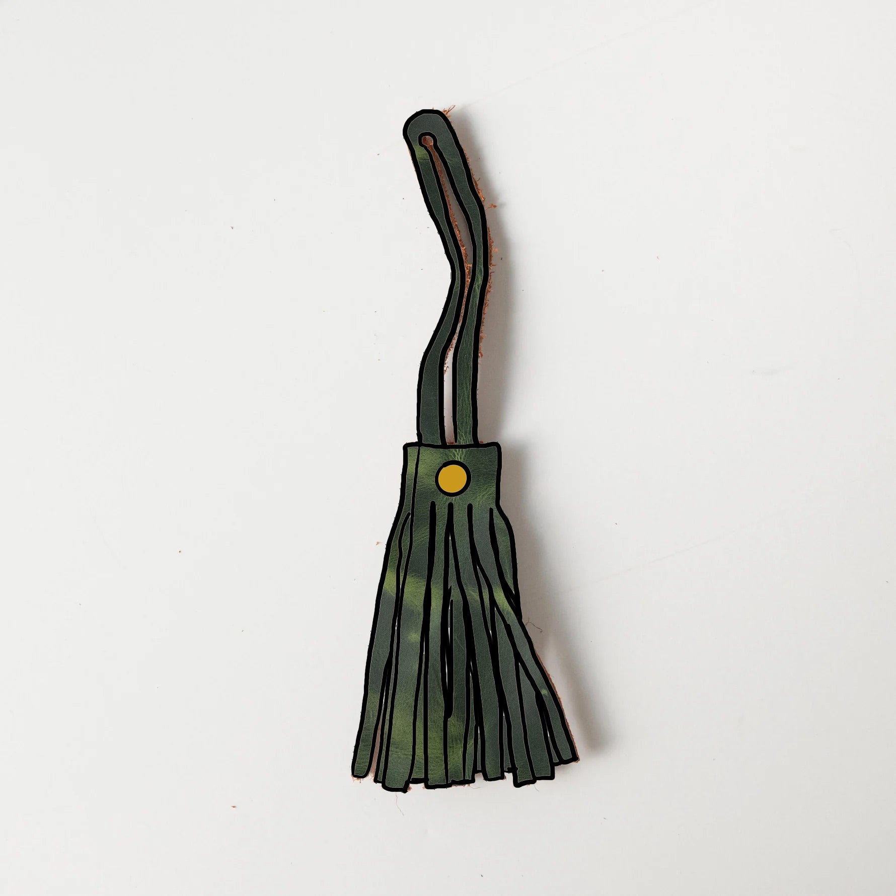 Green Cheaha Leather Tassel- leather tassel keychain - KMM & Co.