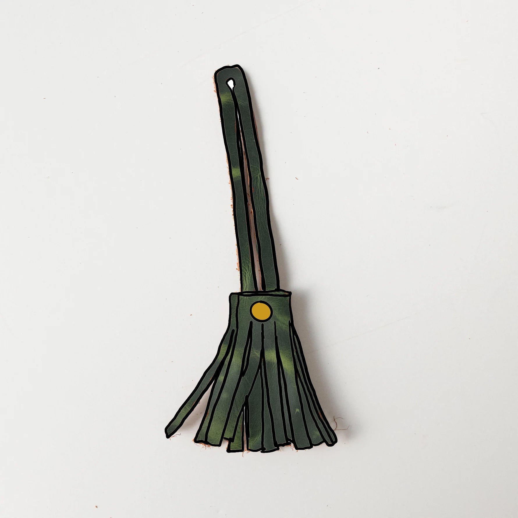 Green Cheaha Mini Tassel- leather tassel keychain - KMM & Co.