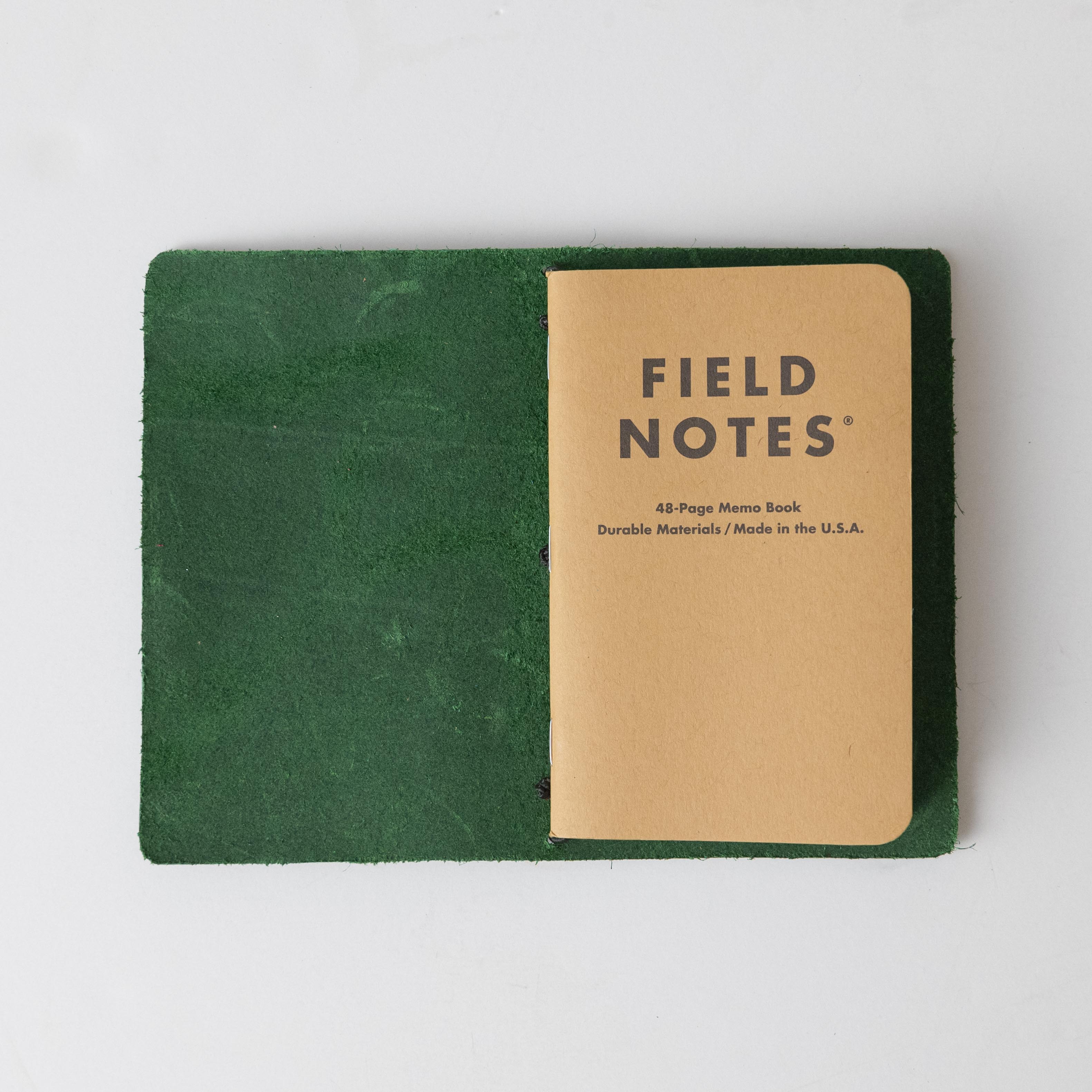 Green Cheaha Travel Notebook- leather journal - leather notebook - KMM & Co.