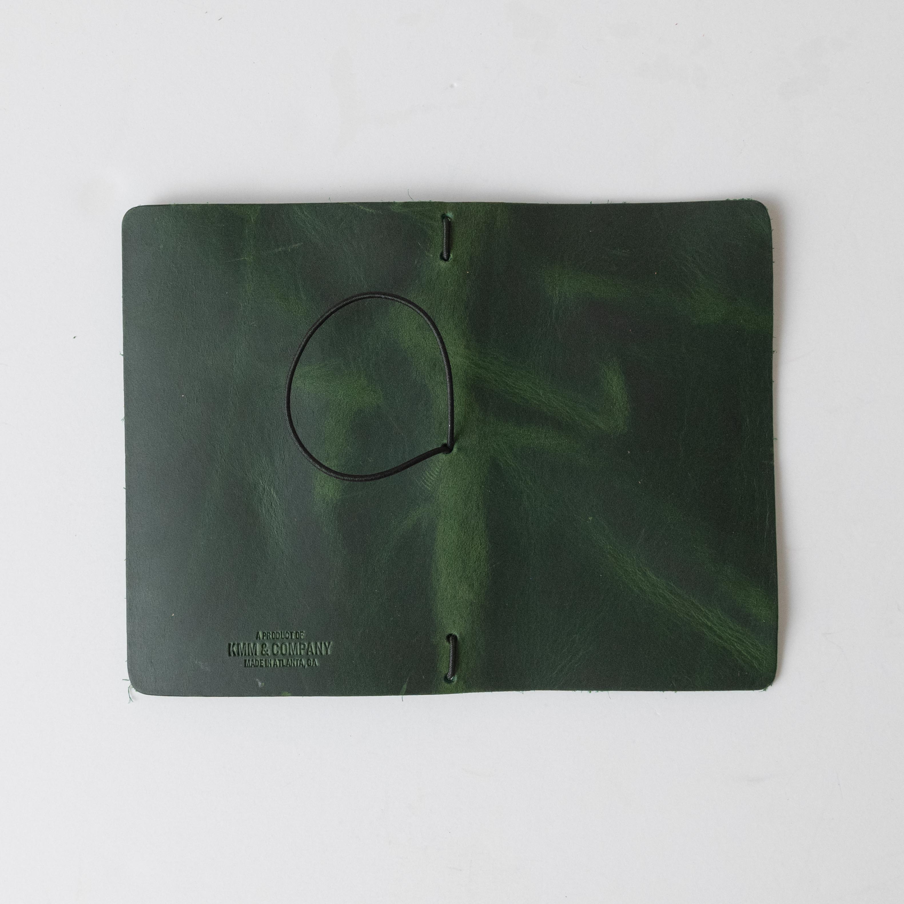Green Cheaha Travel Notebook- leather journal - leather notebook - KMM & Co.