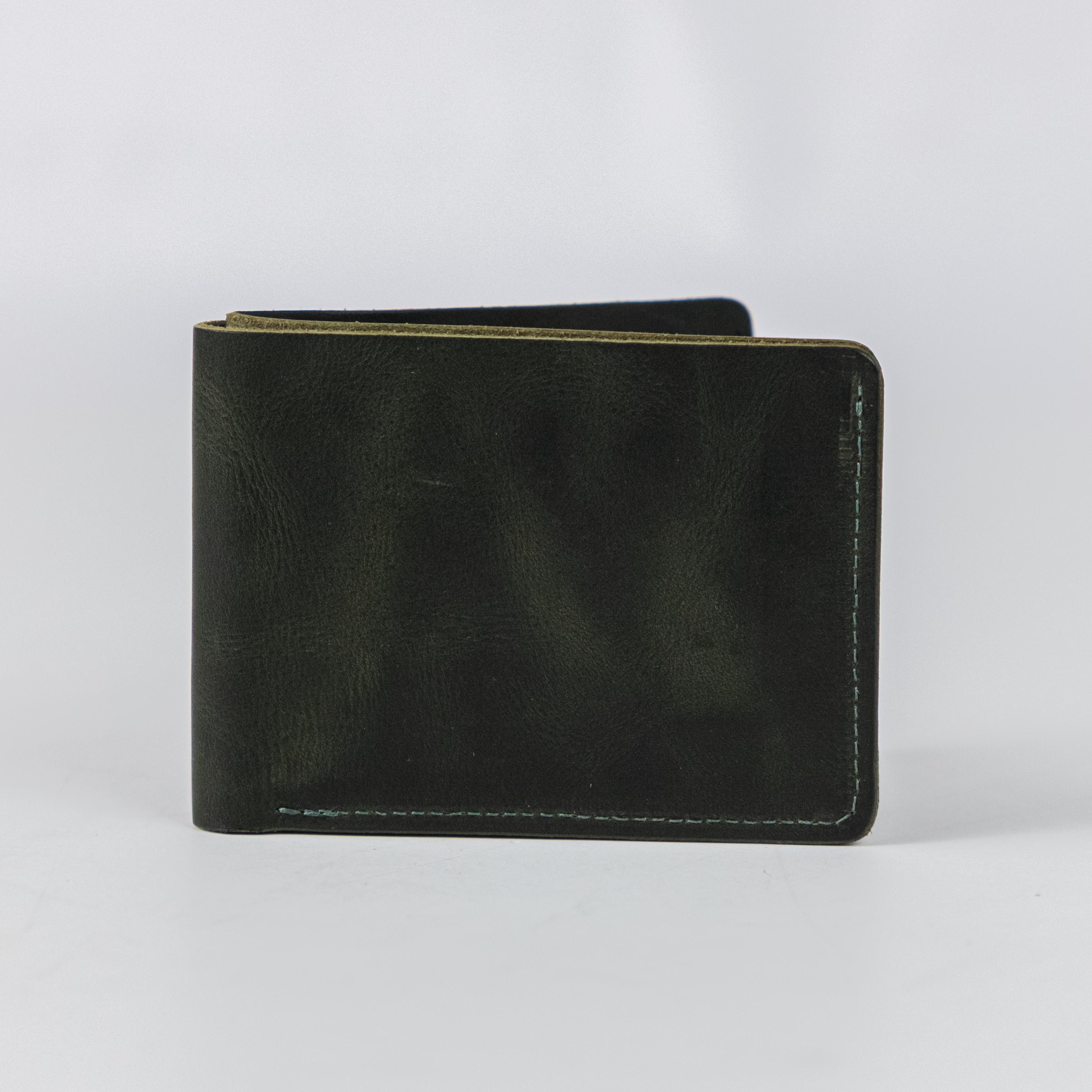 Green Dublin Billfold- leather billfold wallet - mens leather bifold wallet - KMM & Co.