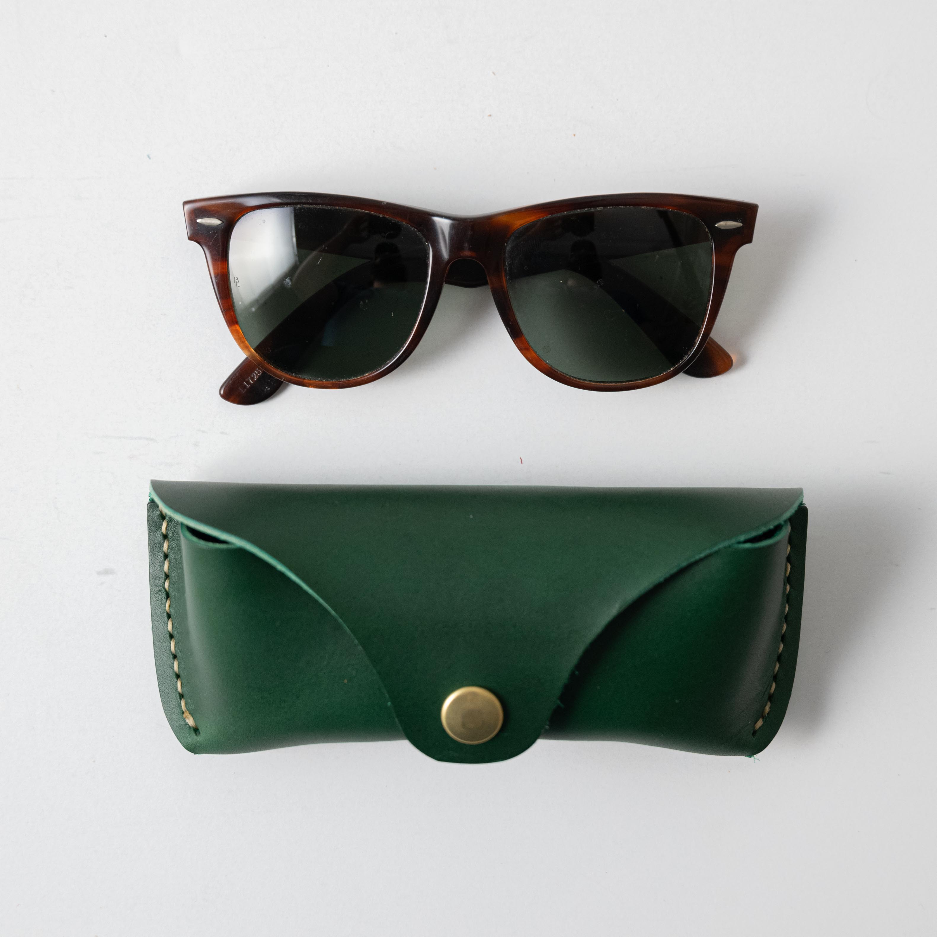 Green Sunglasses Case- leather glasses case - KMM & Co.