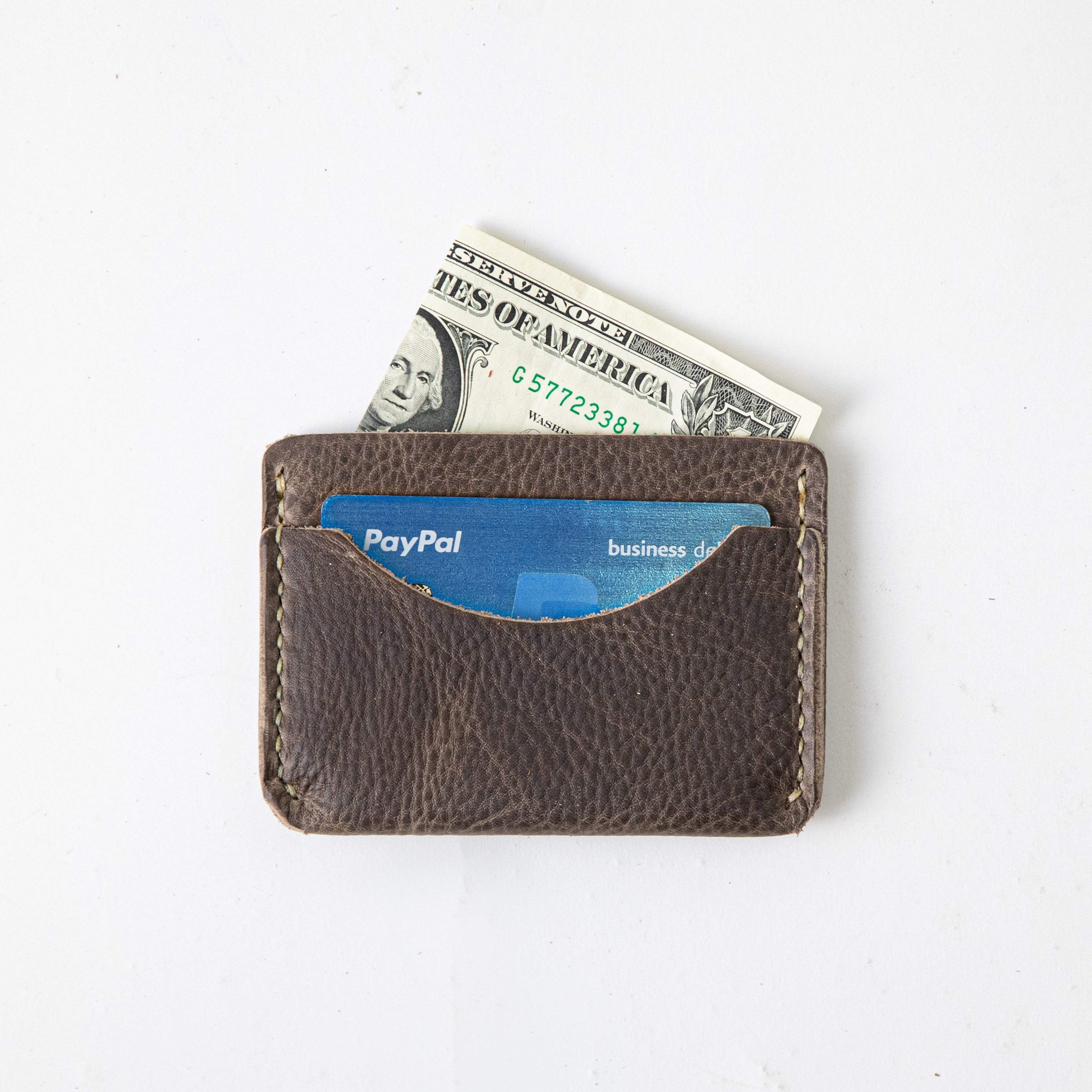 Grey Kodiak Card Case- mens leather wallet - leather wallets for women - KMM & Co.