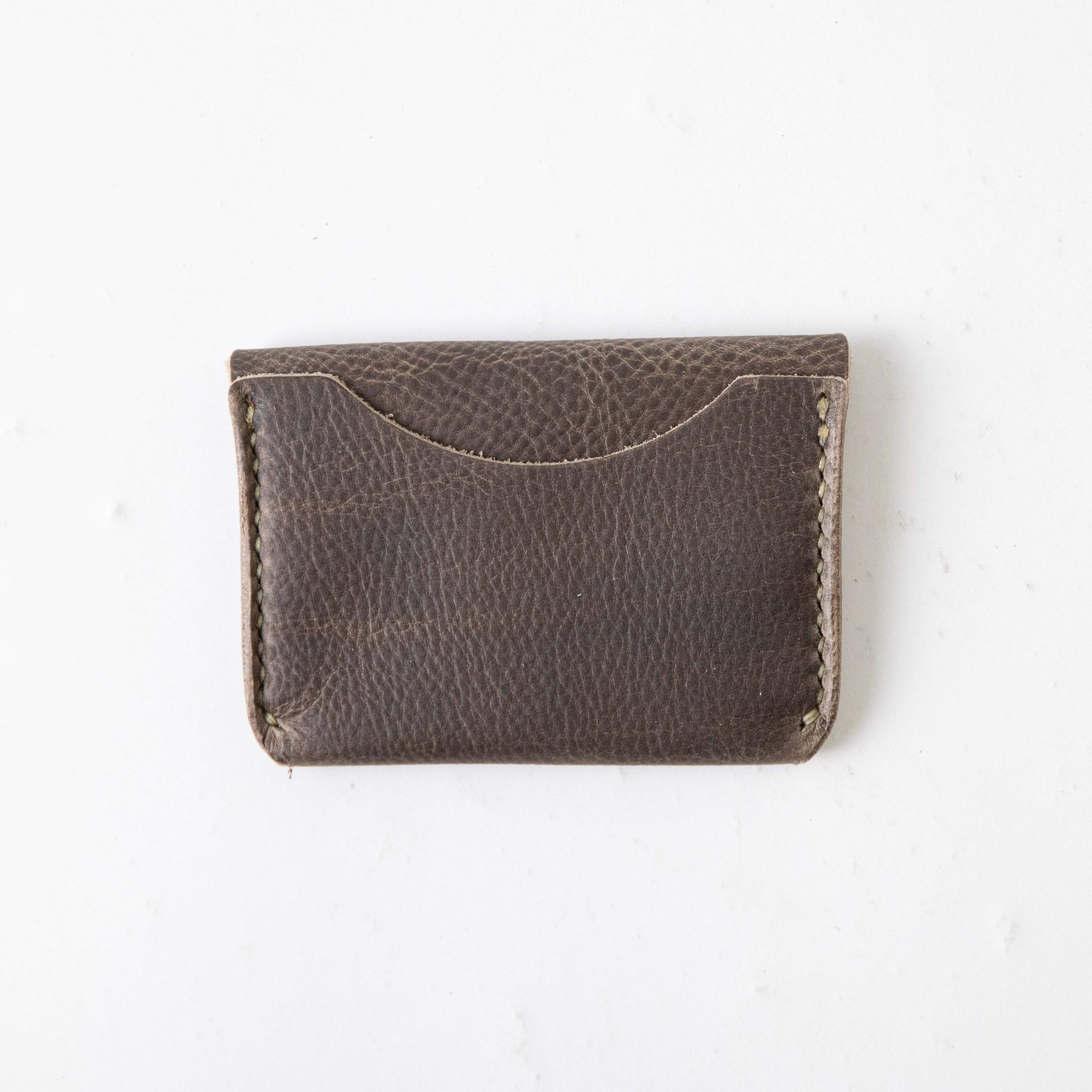 Grey Kodiak Flap Wallet- mens leather wallet - handmade leather wallets at KMM & Co.