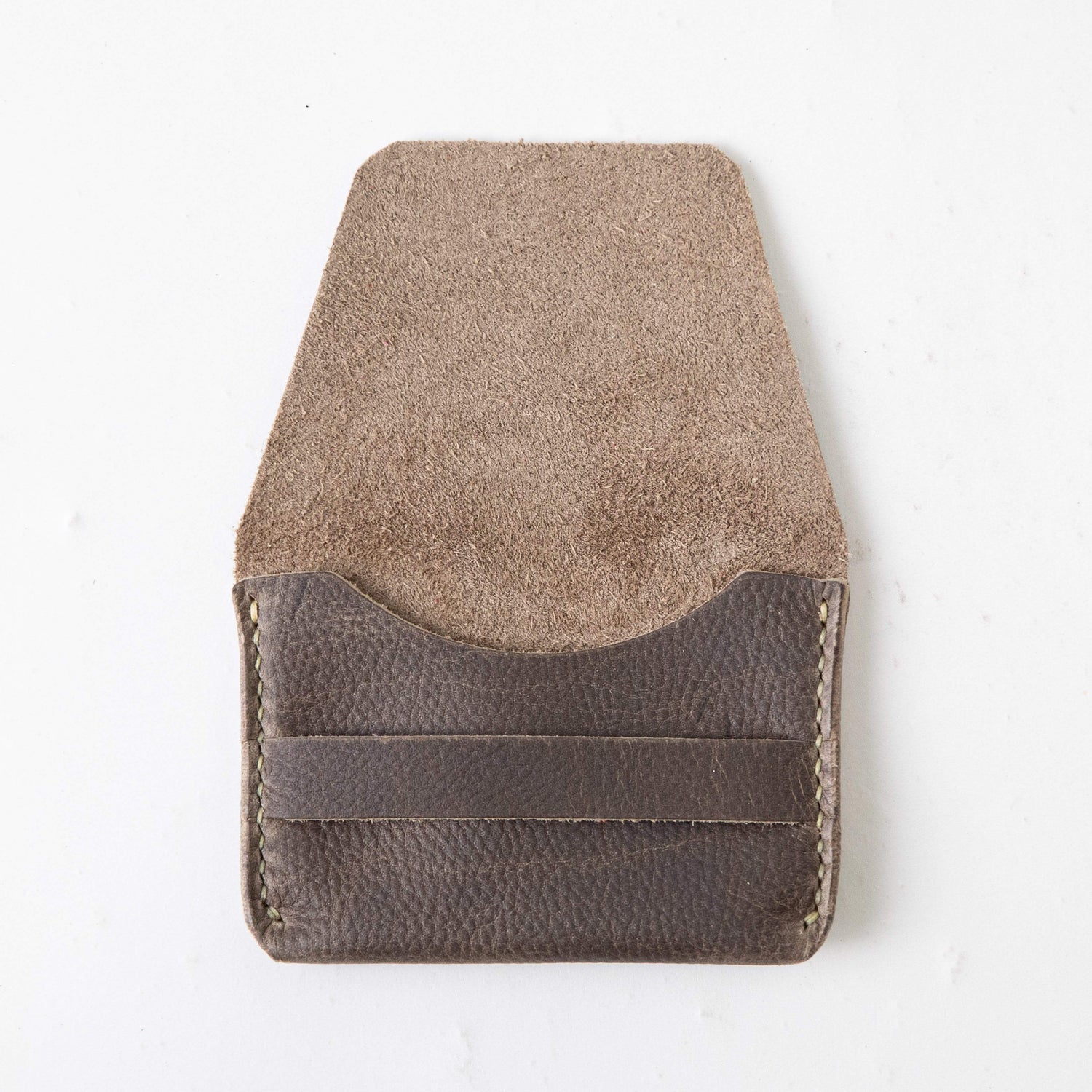 Grey Kodiak Flap Wallet- mens leather wallet - handmade leather wallets at KMM & Co.